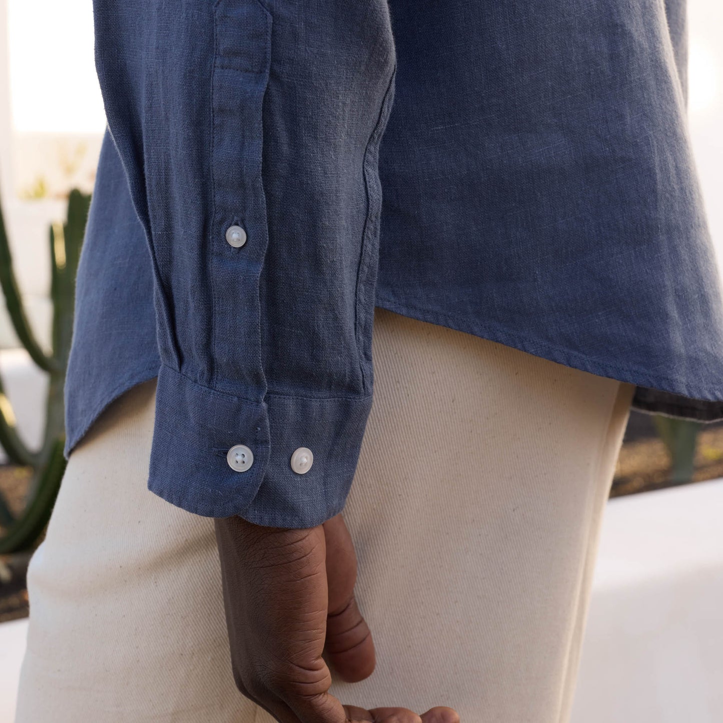 Blue linen shirt