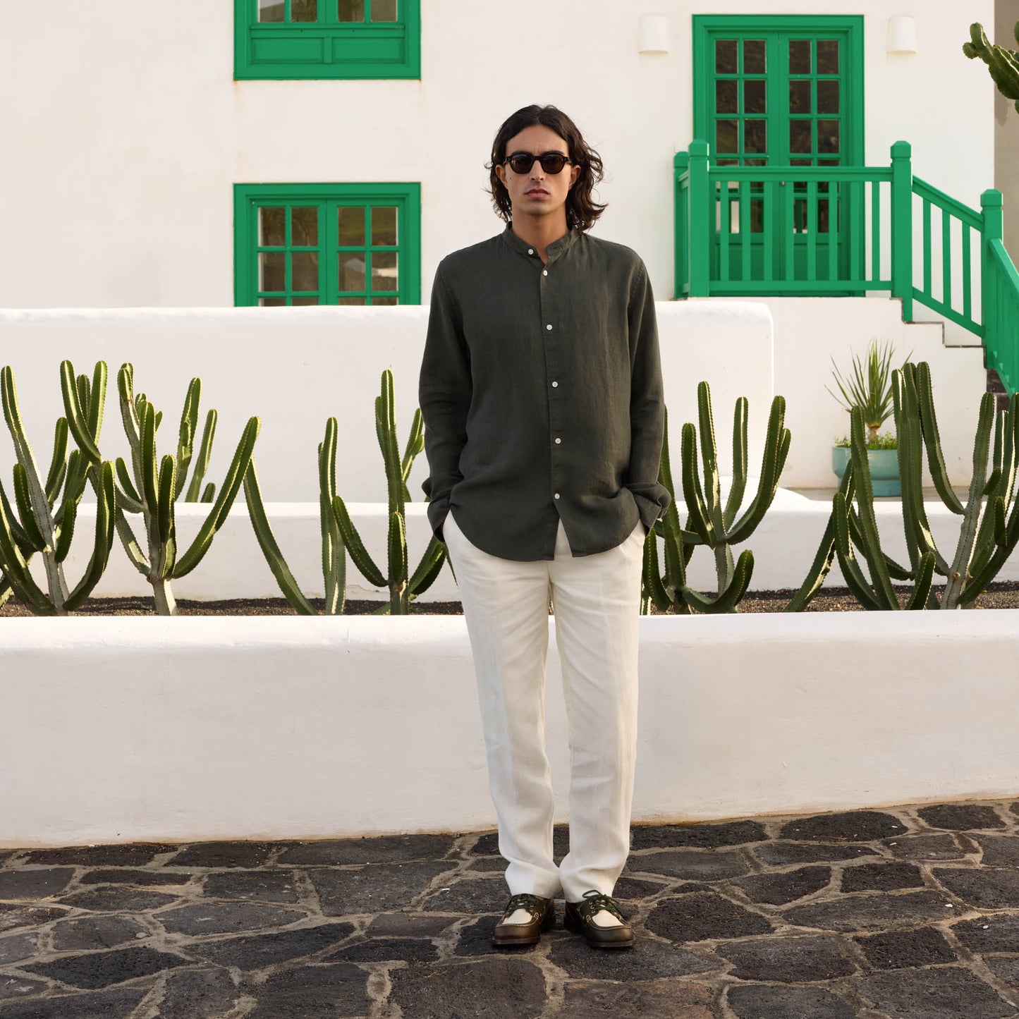Khaki linen shirt