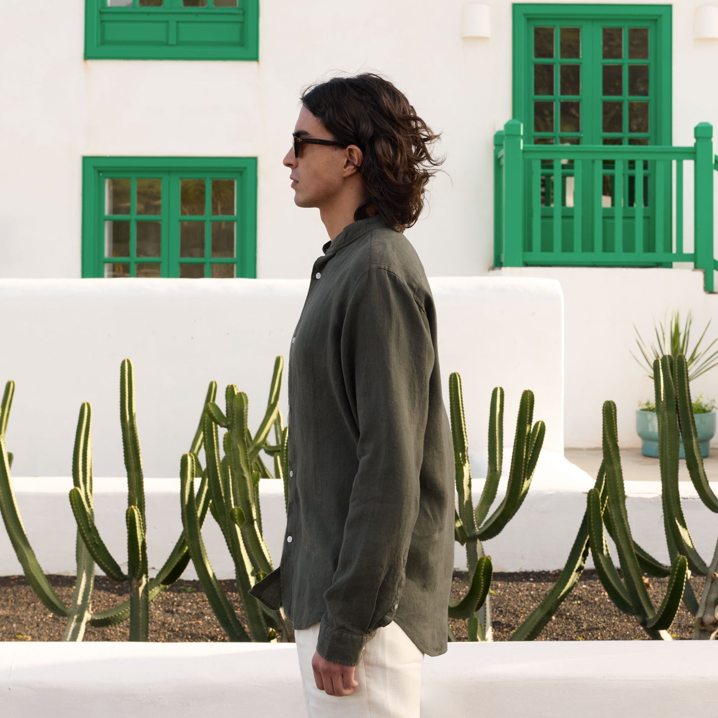 Khaki linen shirt
