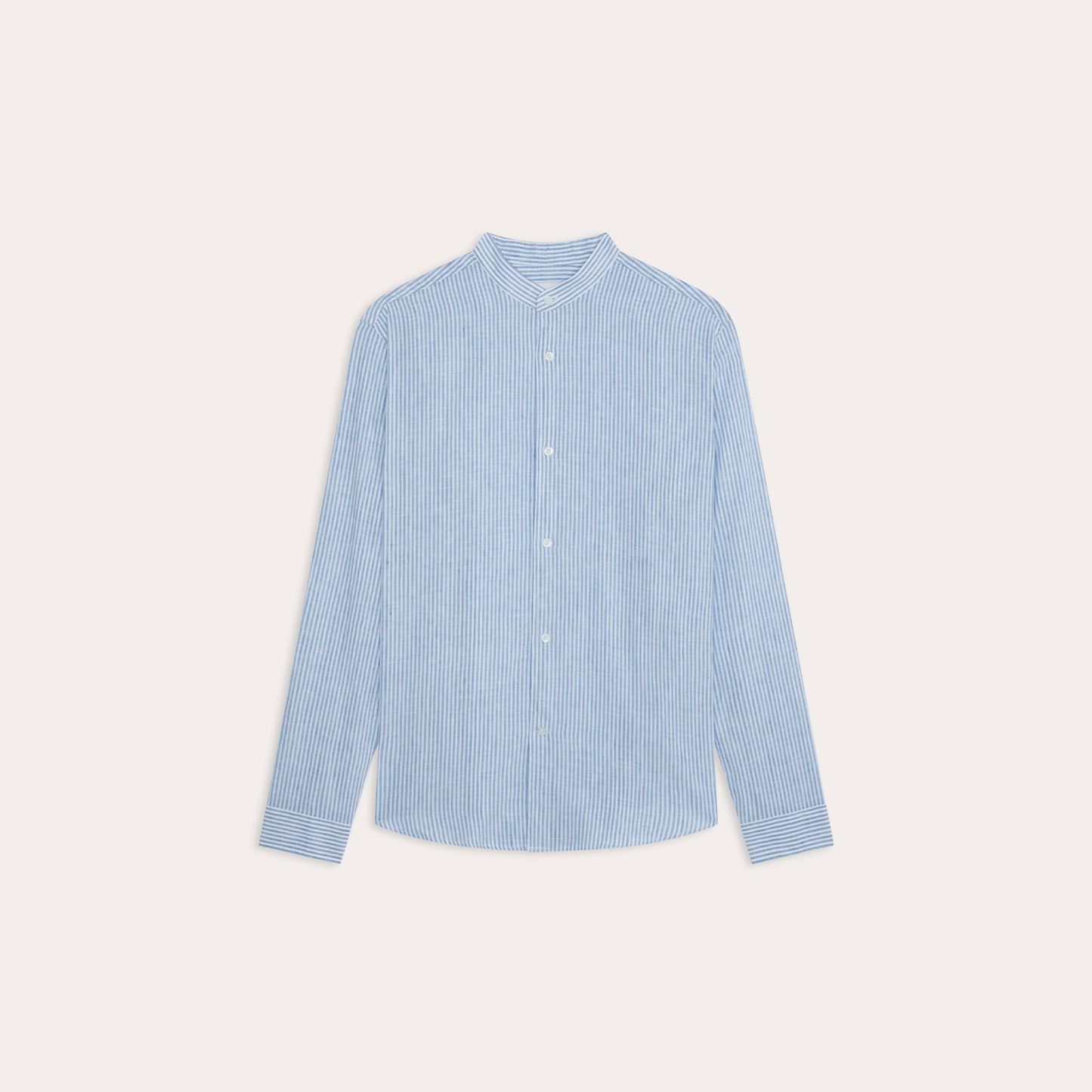 Blue striped cotton and linen shirt