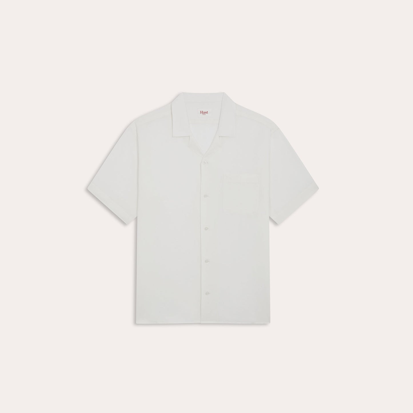 White linen and cotton short-sleeved shirt