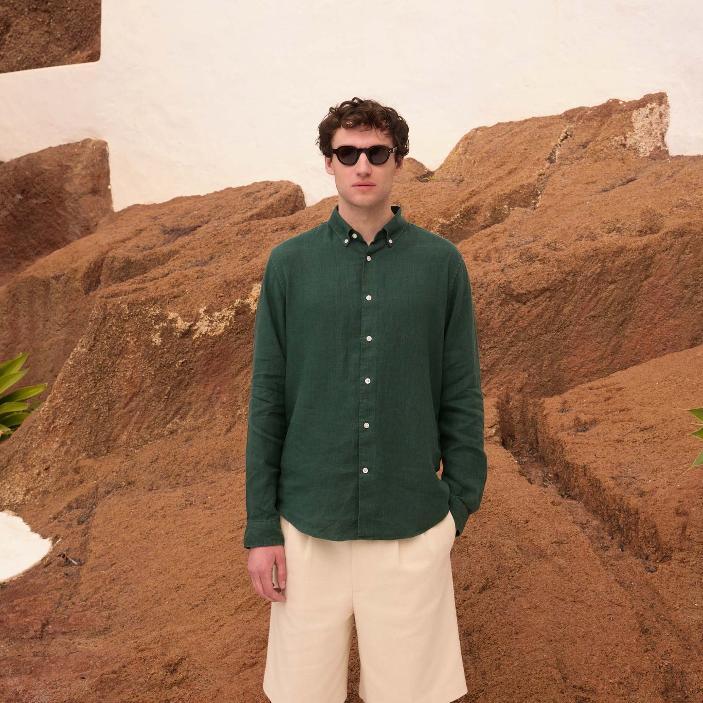 Emerald linen shirt