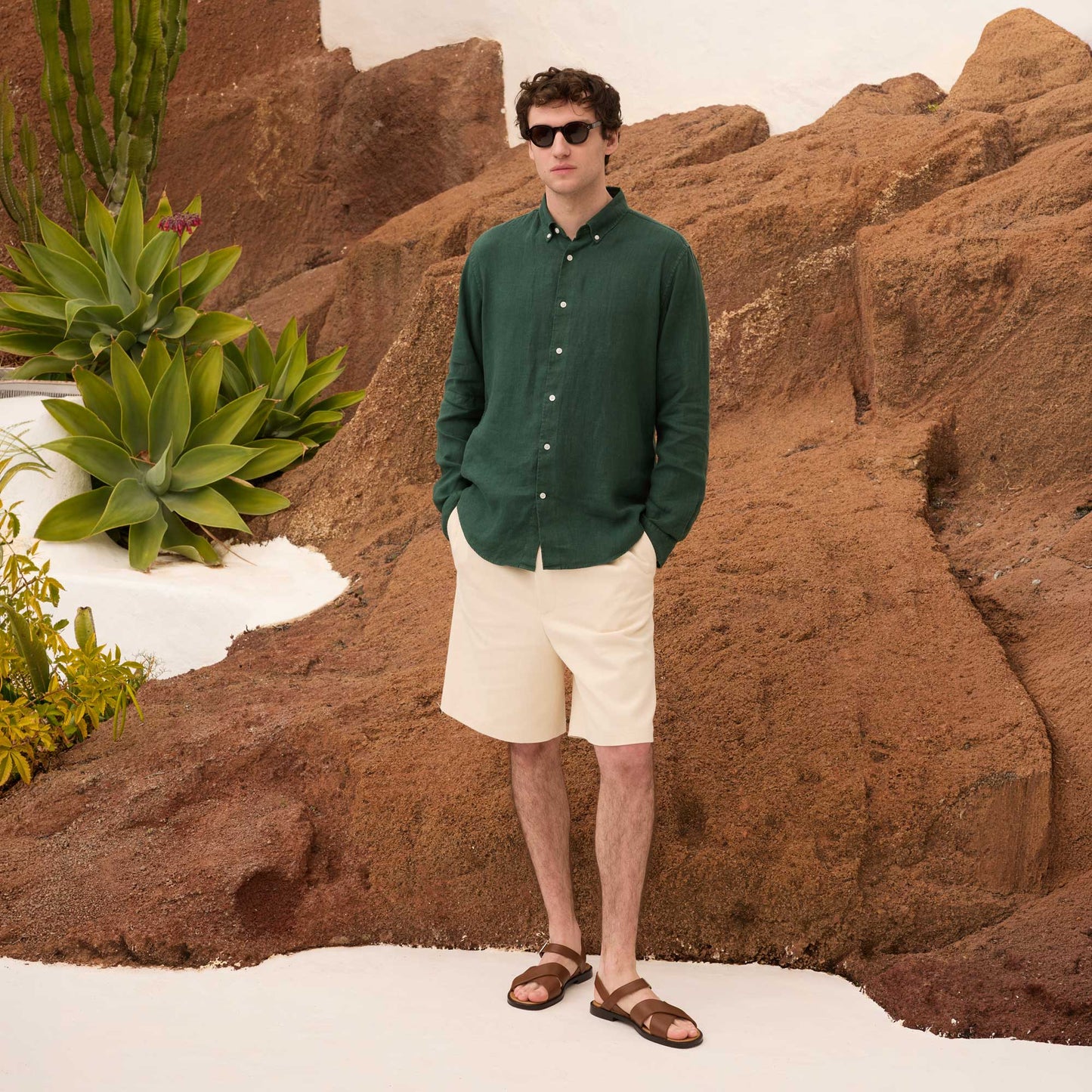 Emerald linen shirt