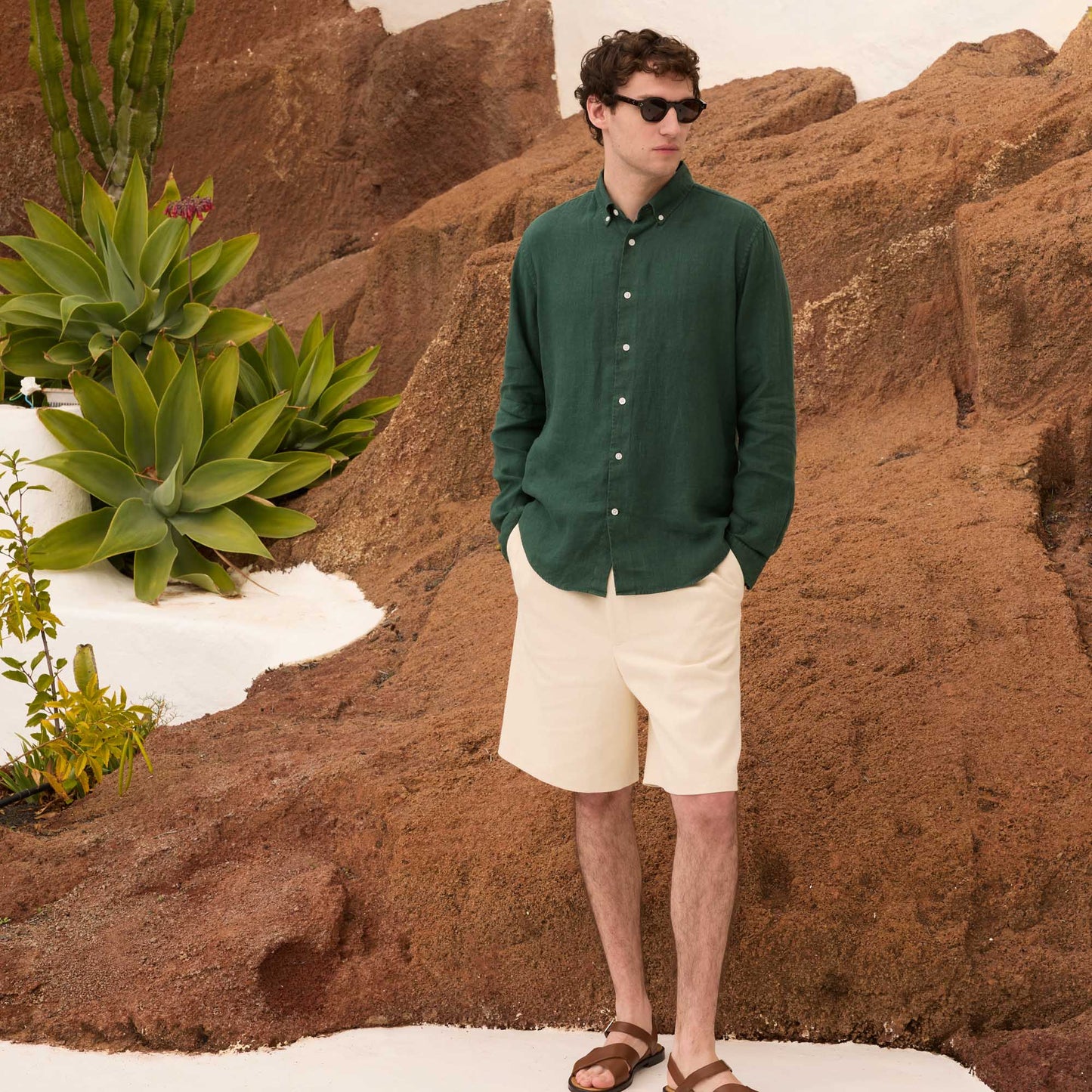 Emerald linen shirt