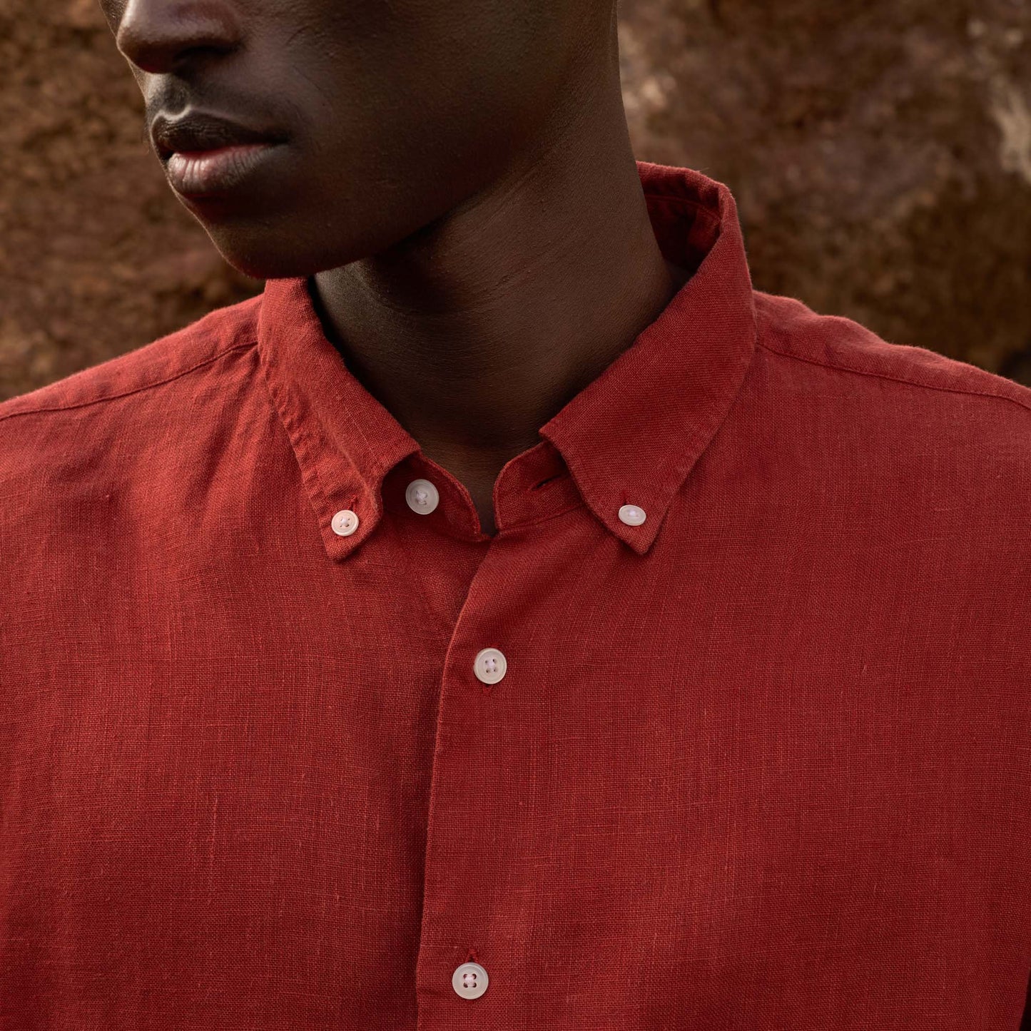 Carmine red linen shirt