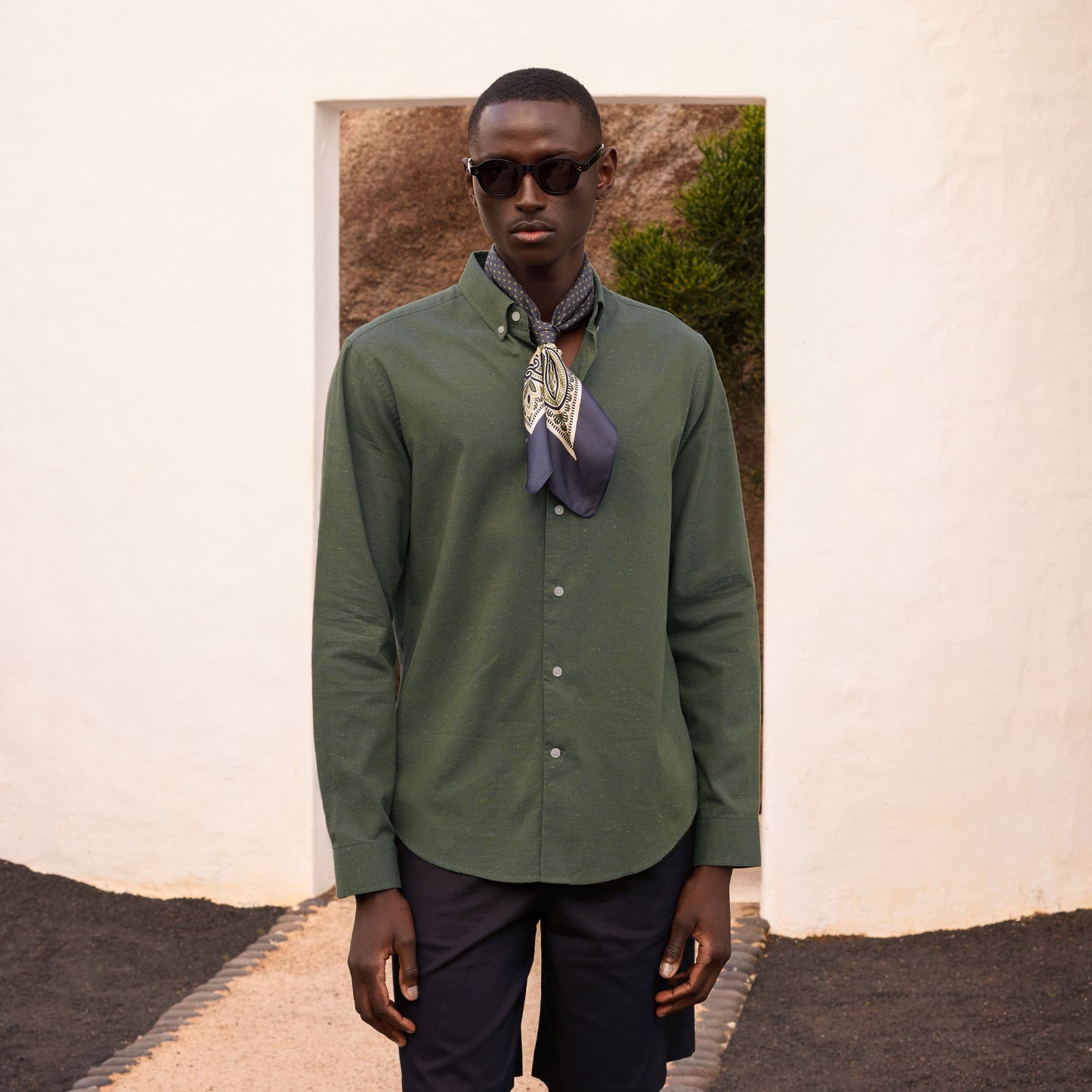 Green cotton shirt