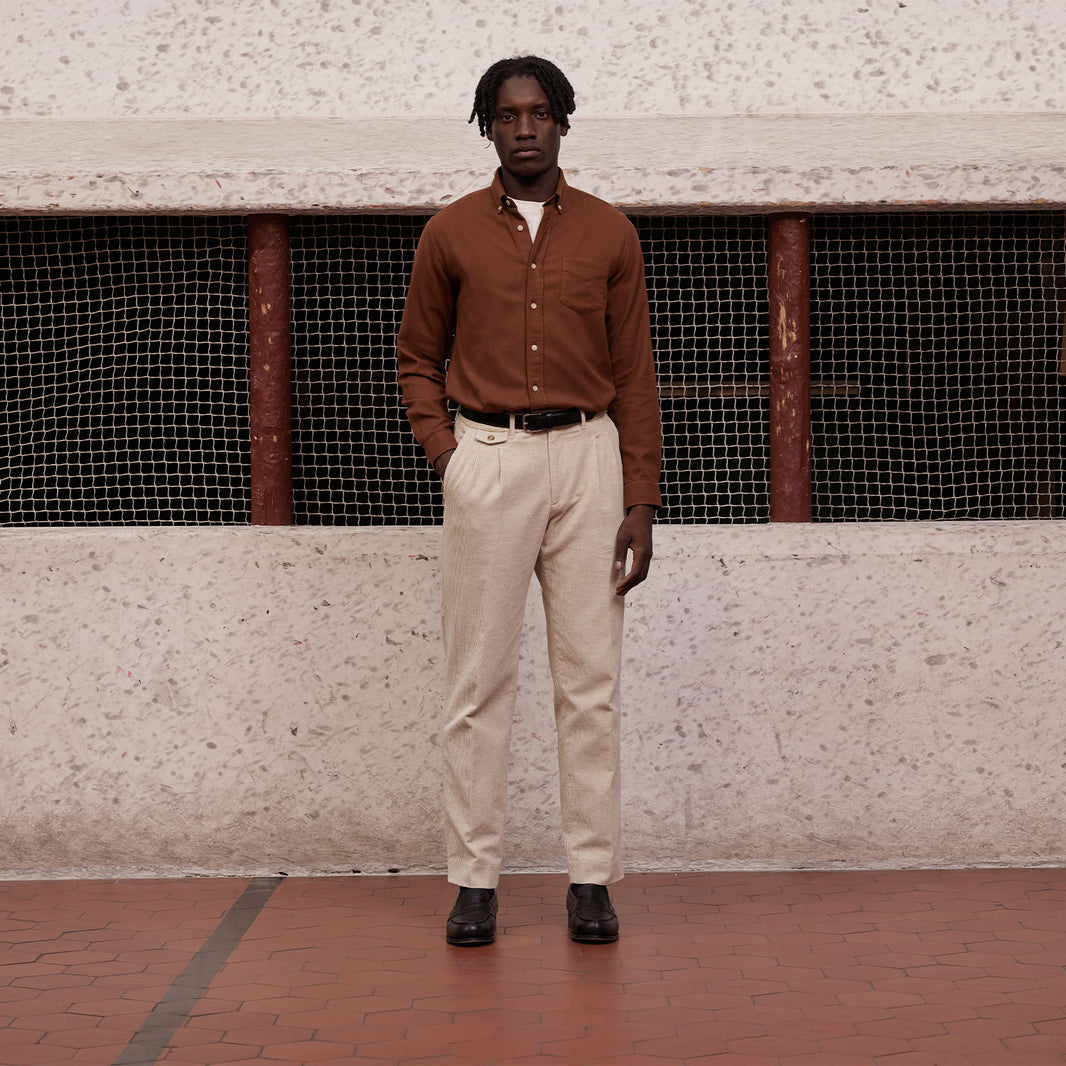 Chemise en flanelle épaisse rouille