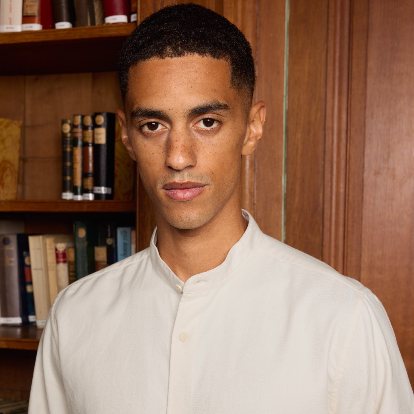 Chemise en flanelle de coton régénératif écrue à chevrons