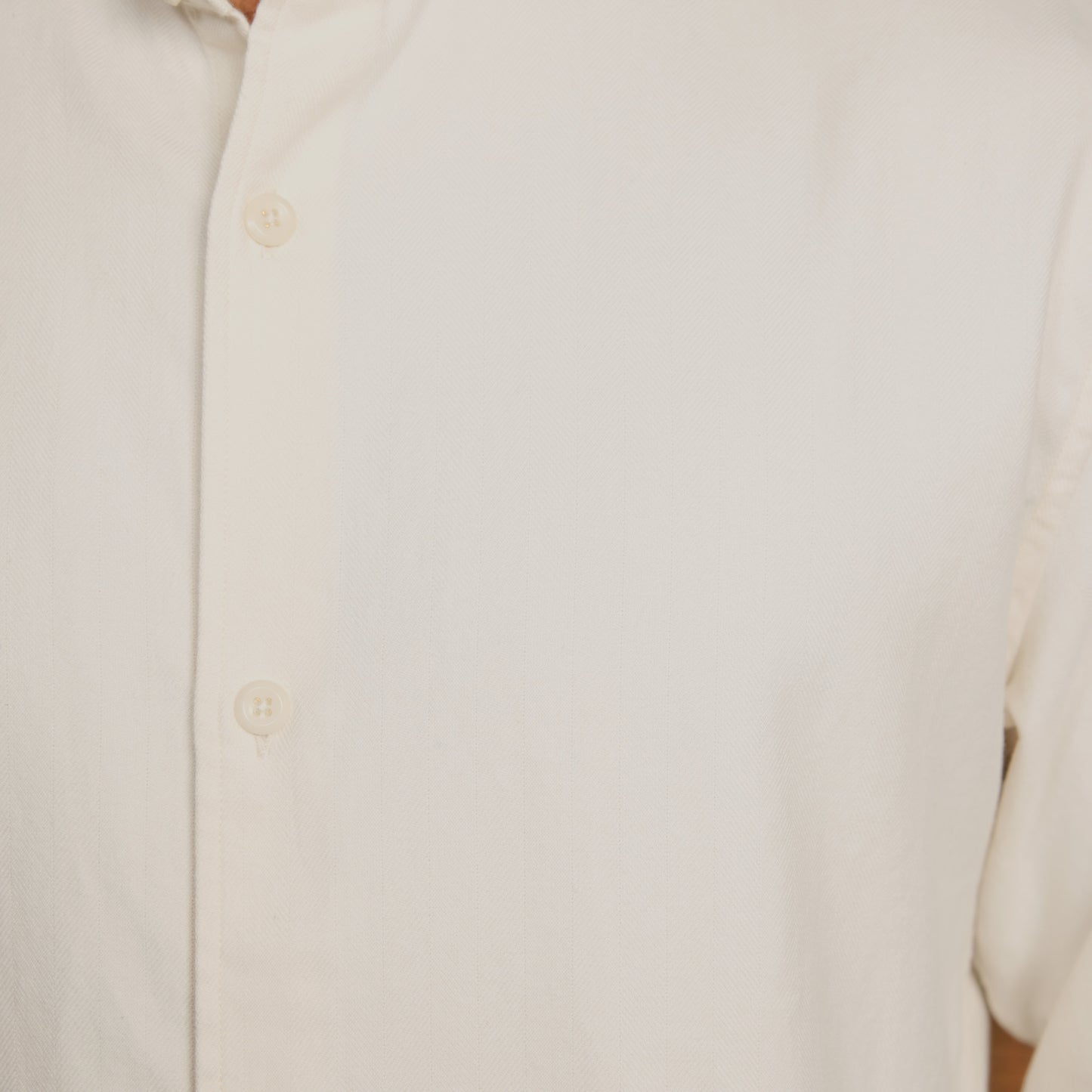 Chemise en flanelle de coton régénératif écrue à chevrons