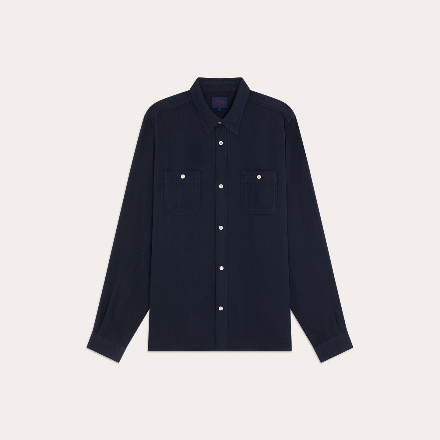 Chemise en coton bleu marine