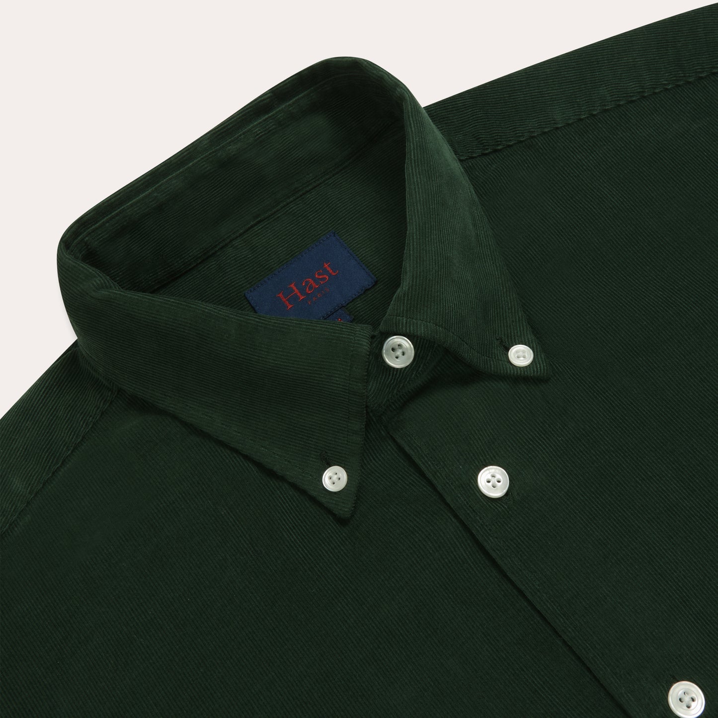 Chemise en velours vert sapin
