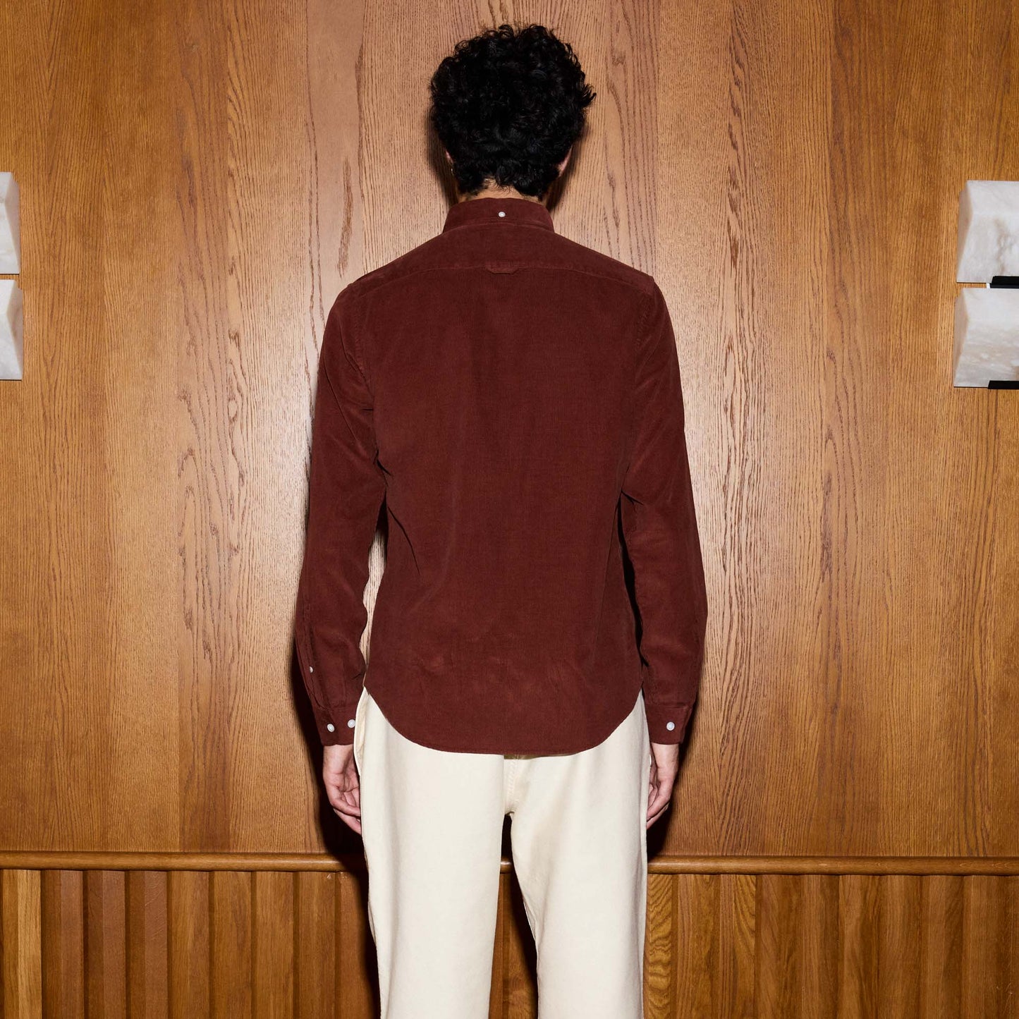 Chemise en velours bordeaux