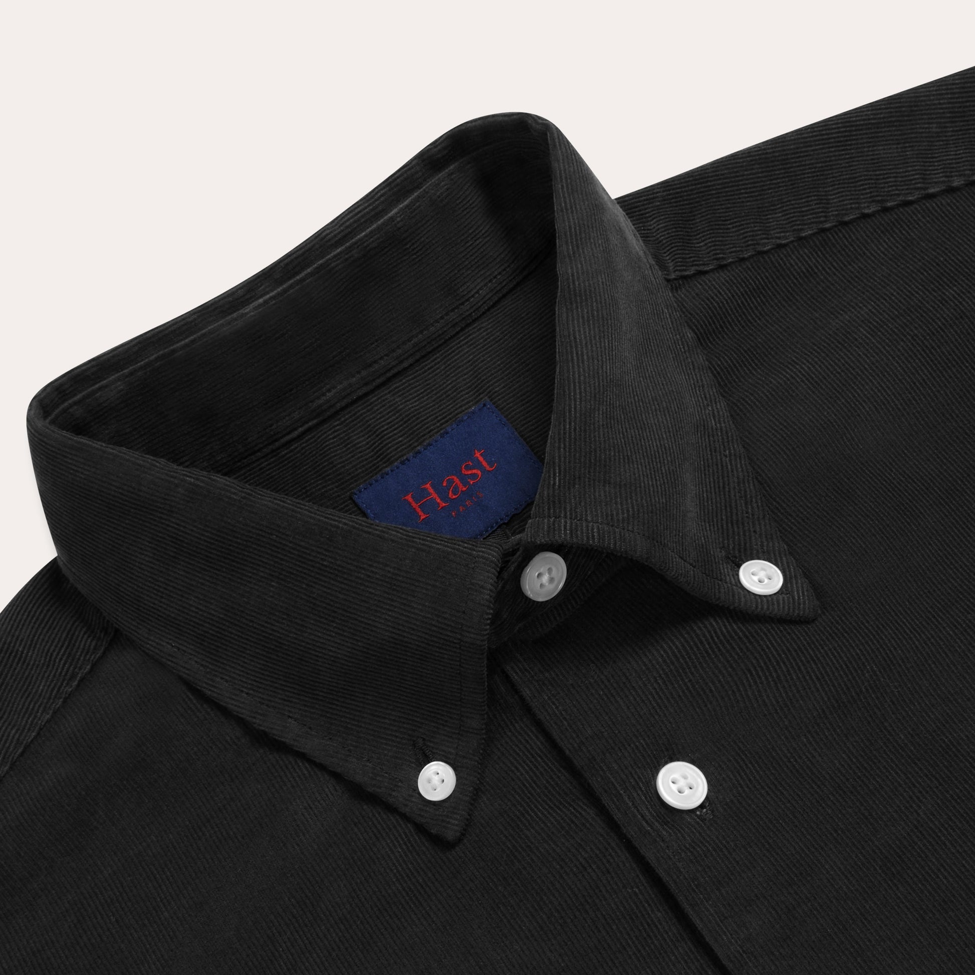 Chemise en velours gris anthracite