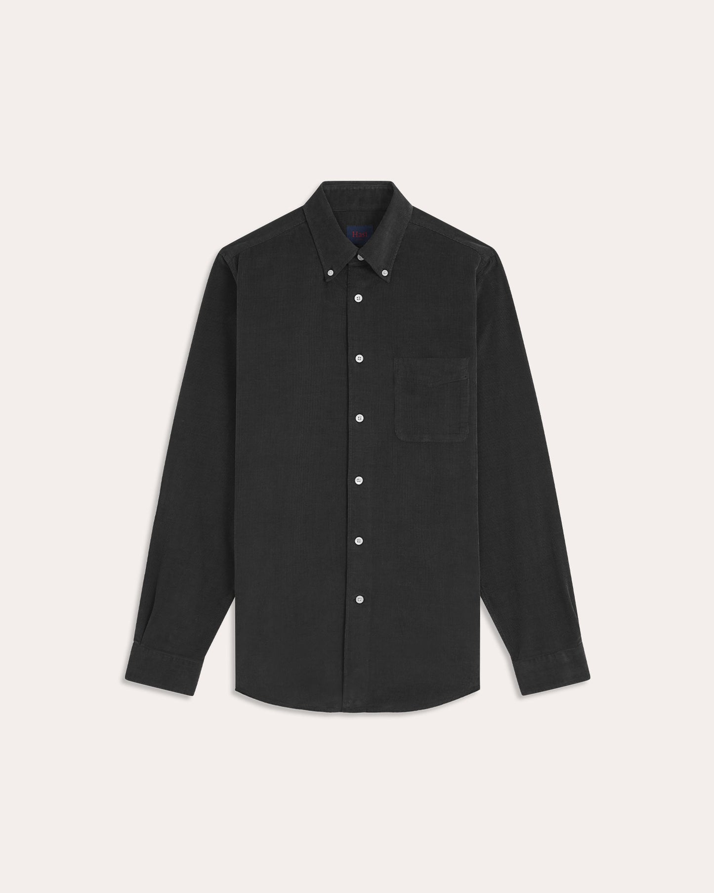Chemise en velours gris anthracite