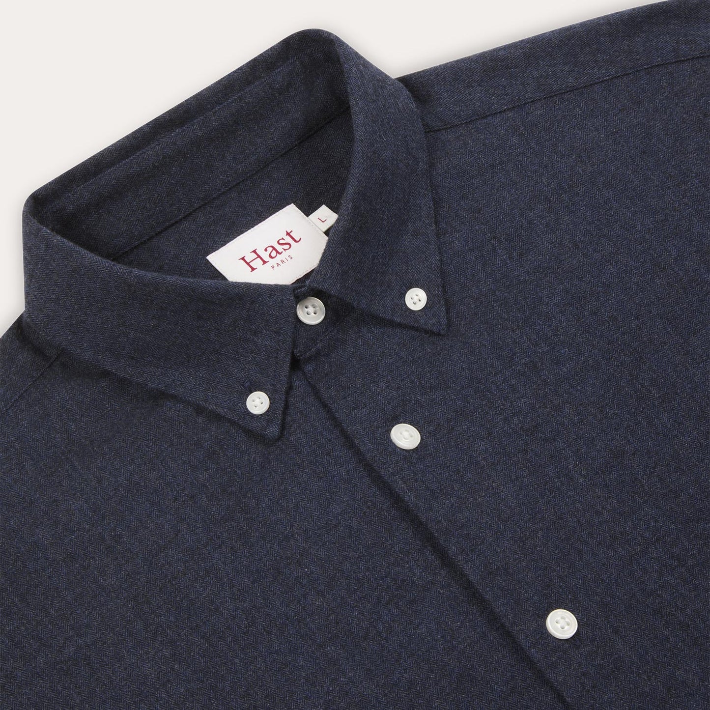Chemise en flanelle à micro-chevrons bleu nuit