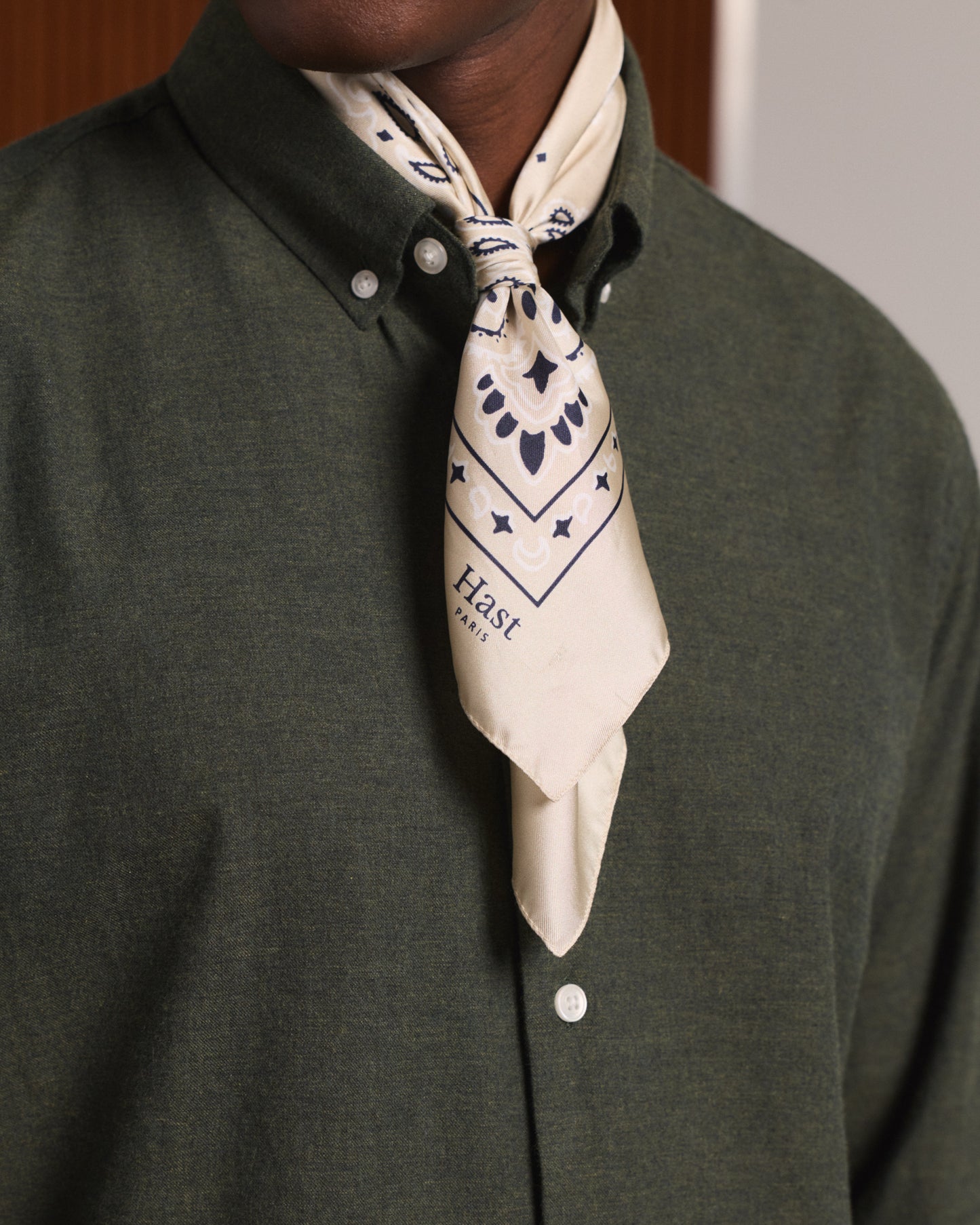 Chemise en flanelle verte à micro-chevrons