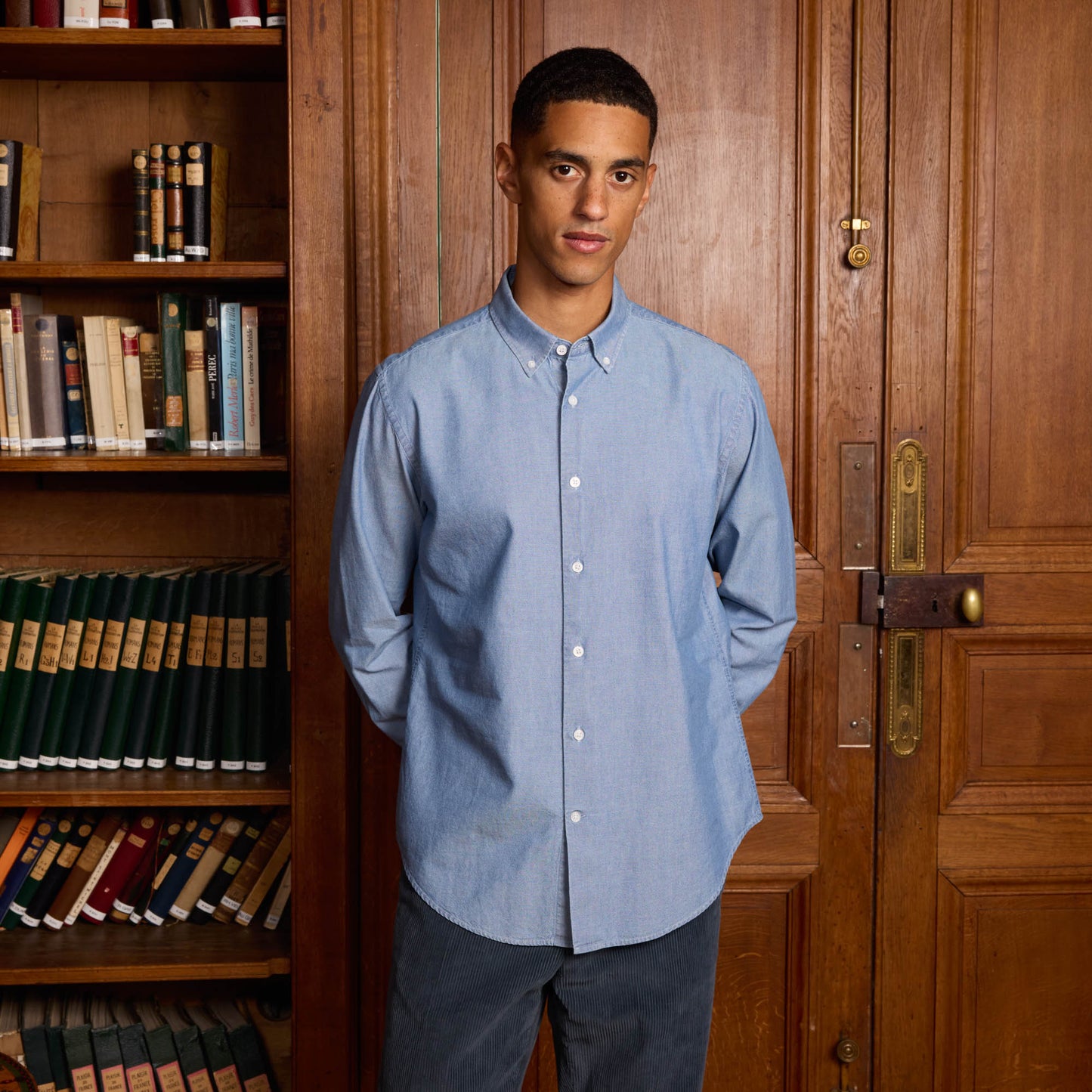 Chemise en oxford bleu indigo