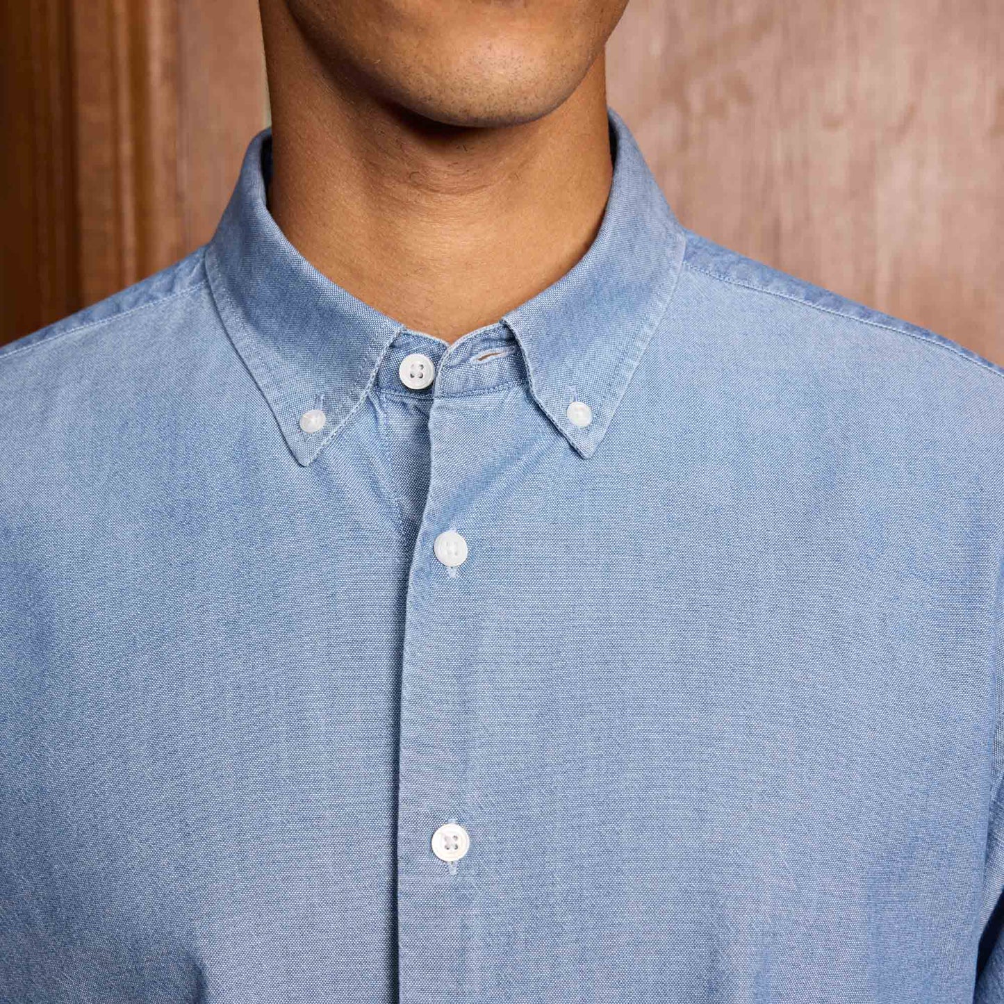 Chemise en oxford bleu indigo