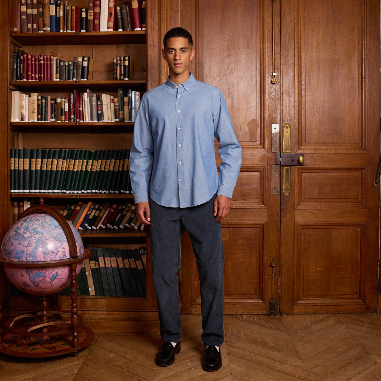 Chemise en oxford bleu indigo