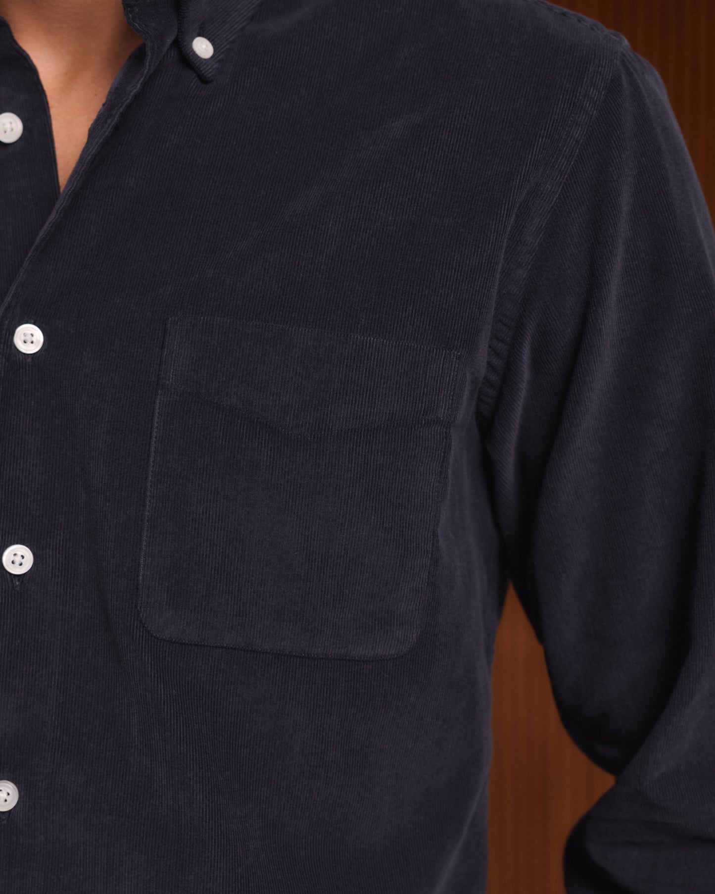 Chemise décontractée en velours côtelé marine