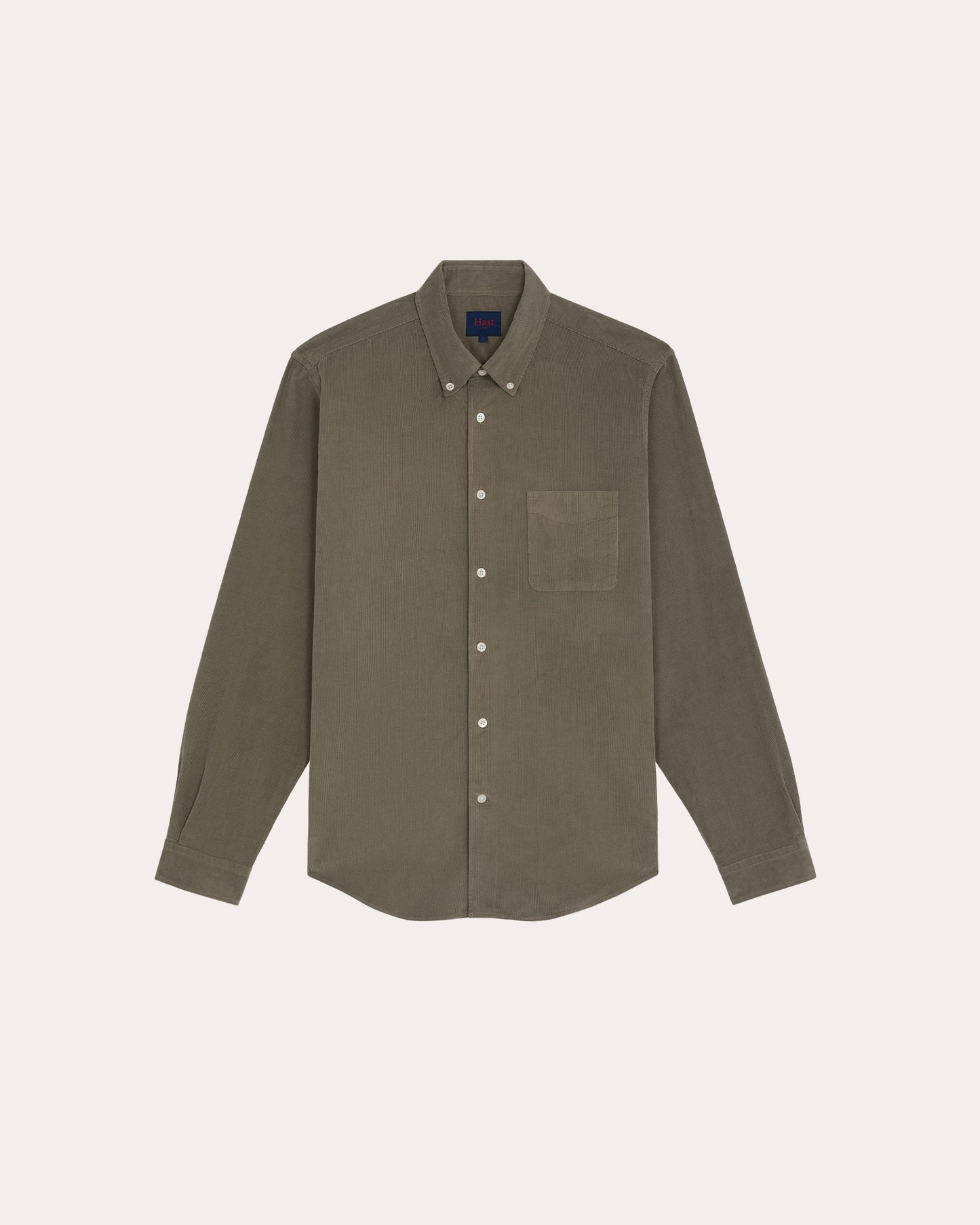 Chemise décontractée en velours côtelé vert sauge