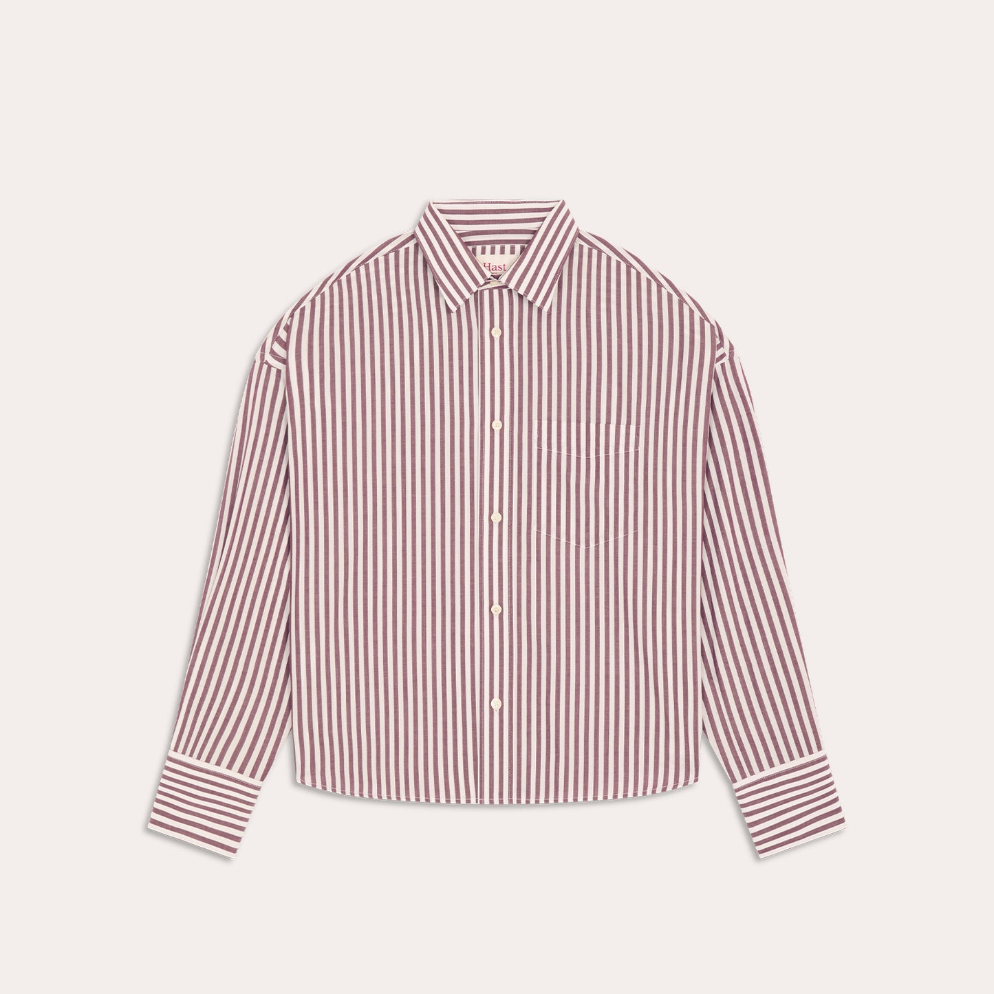 Chemise à rayures bordeaux en coton