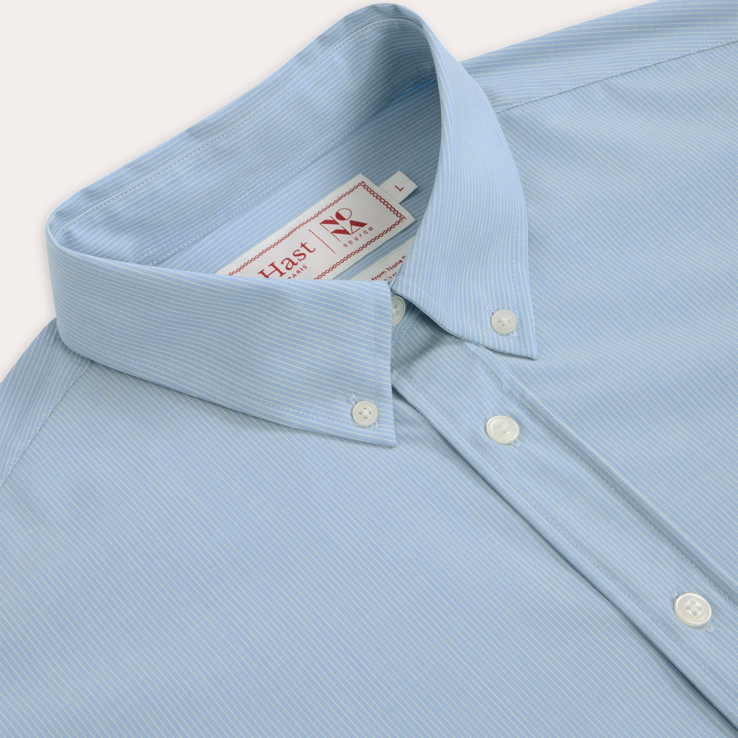 Casual blue wool shirt with thin stripes