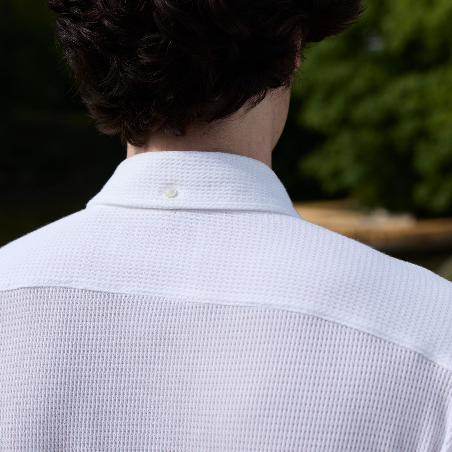Chemise en jersey nid d'abeille coton blanc