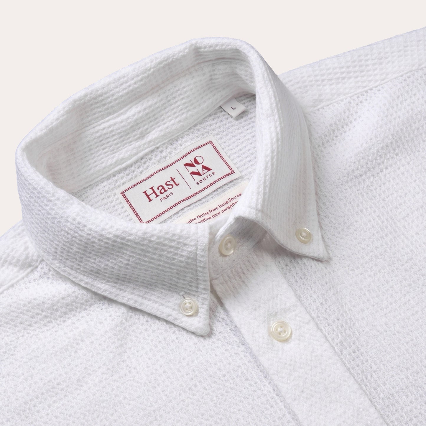 Chemise en jersey nid d'abeille coton blanc