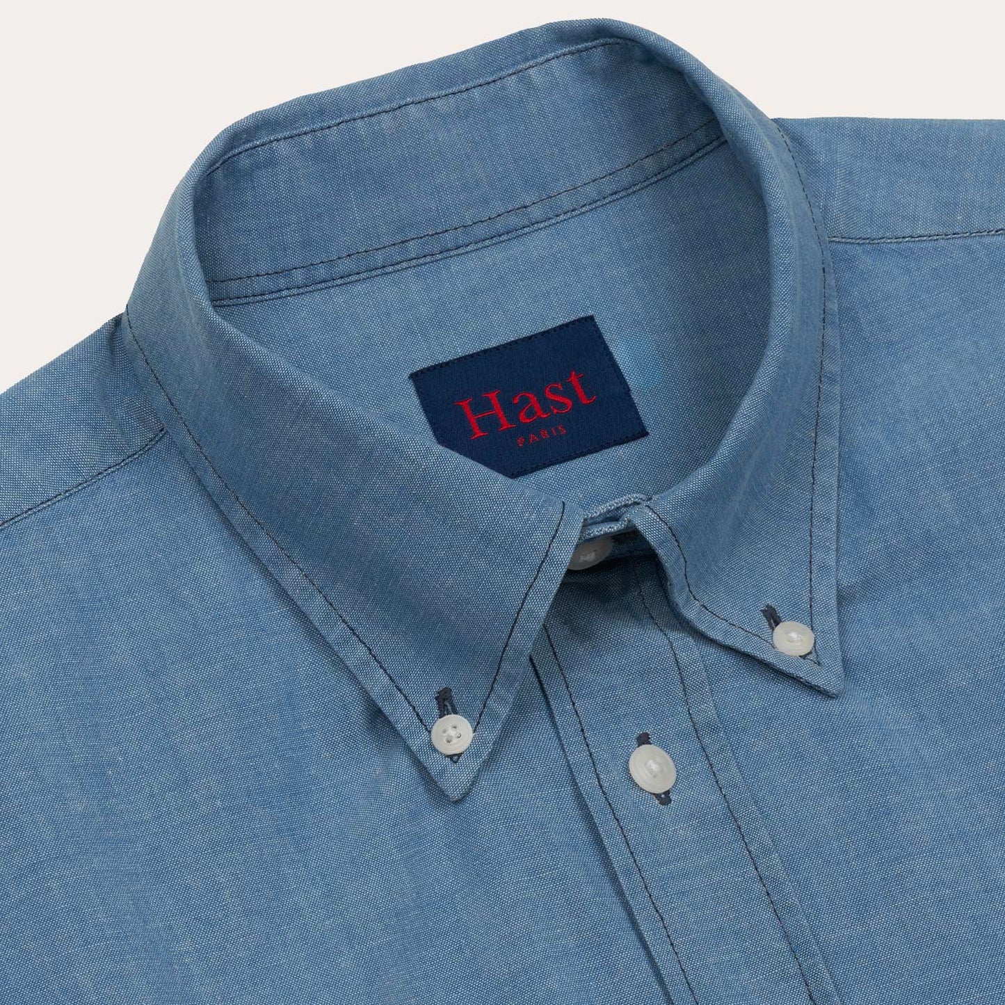 Chemise en chambray bleue