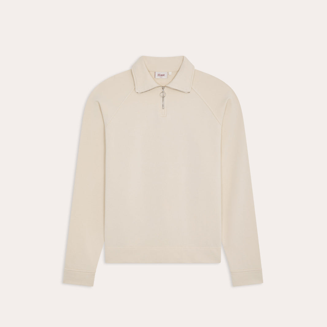 Ecru cotton sweatshirt