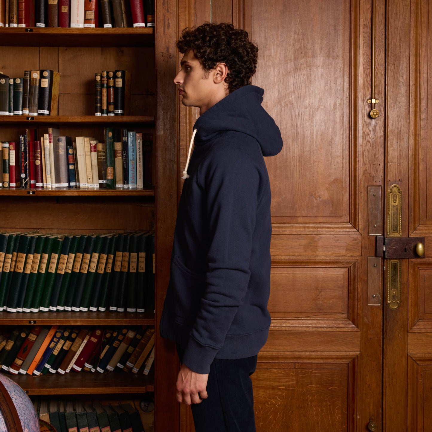 Sweat à capuche zippé marine