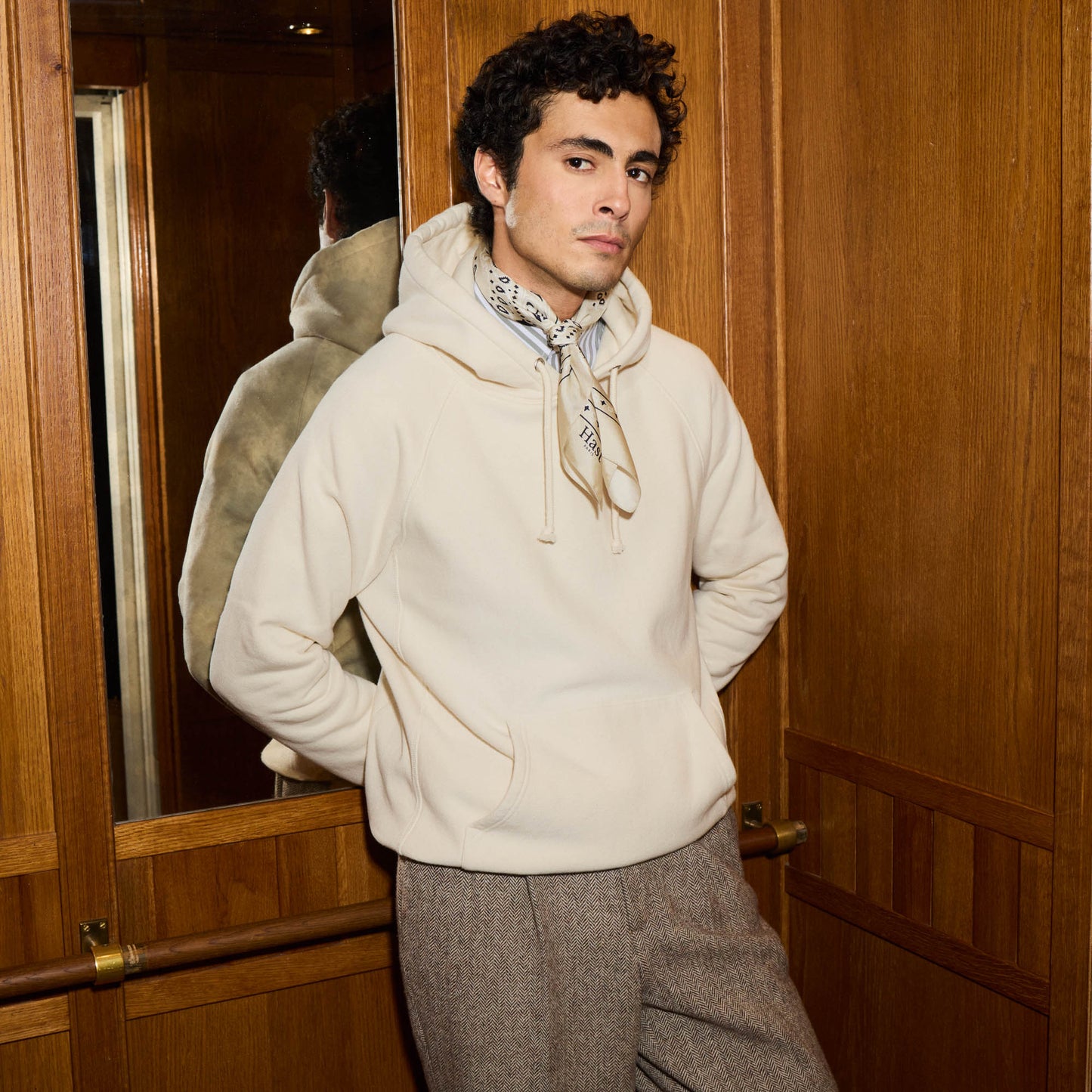 Hoodie en coton écru