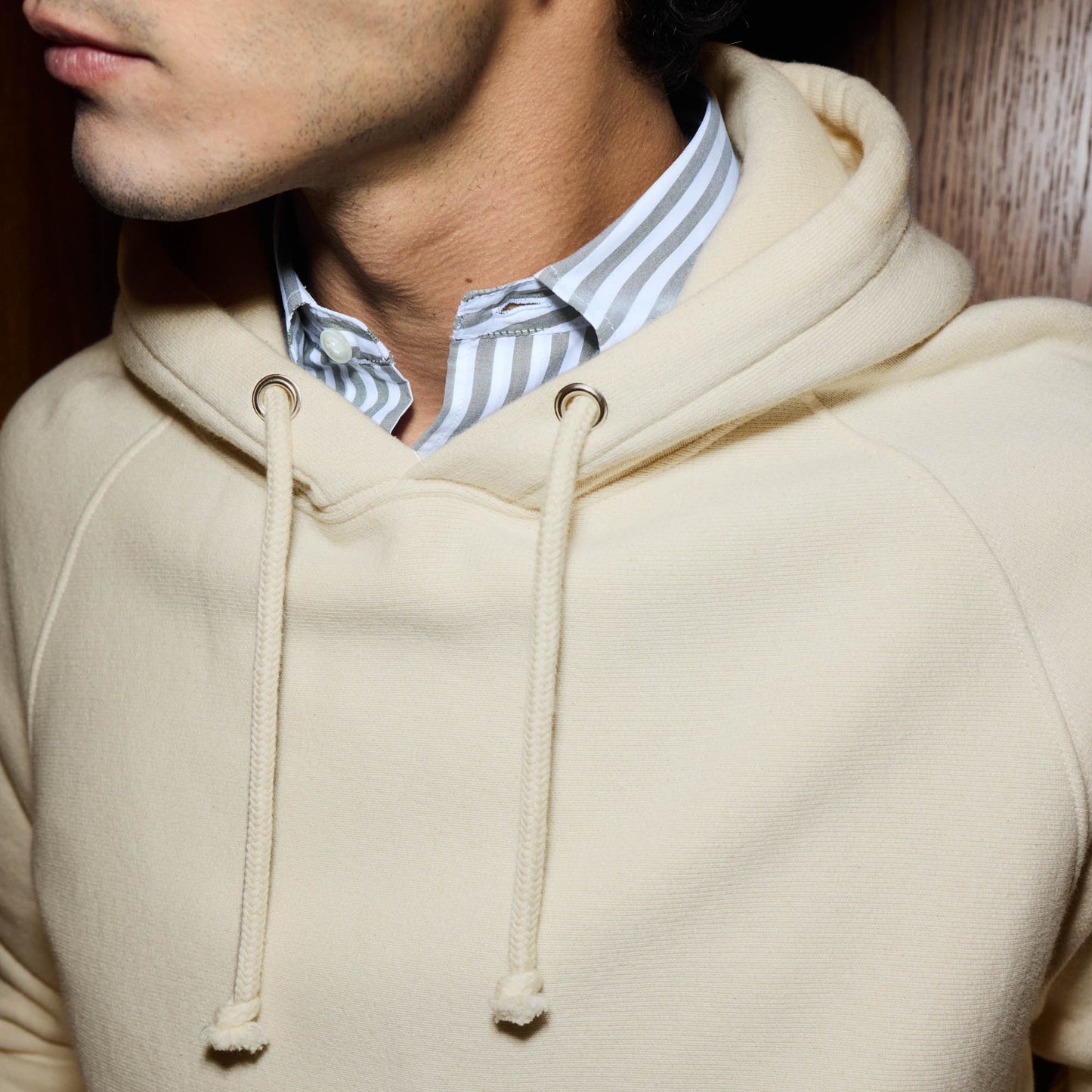 Hoodie en coton écru