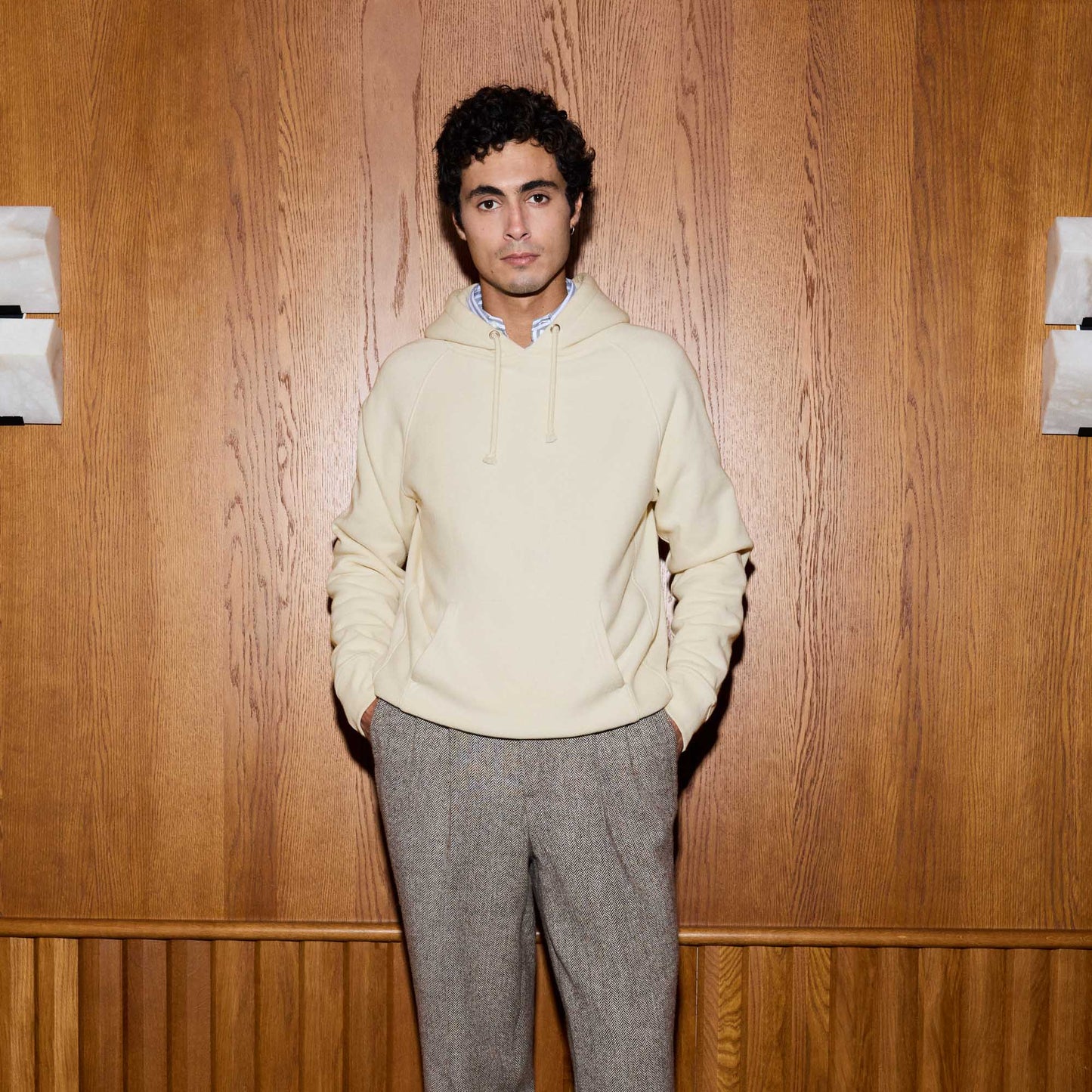 Hoodie en coton écru