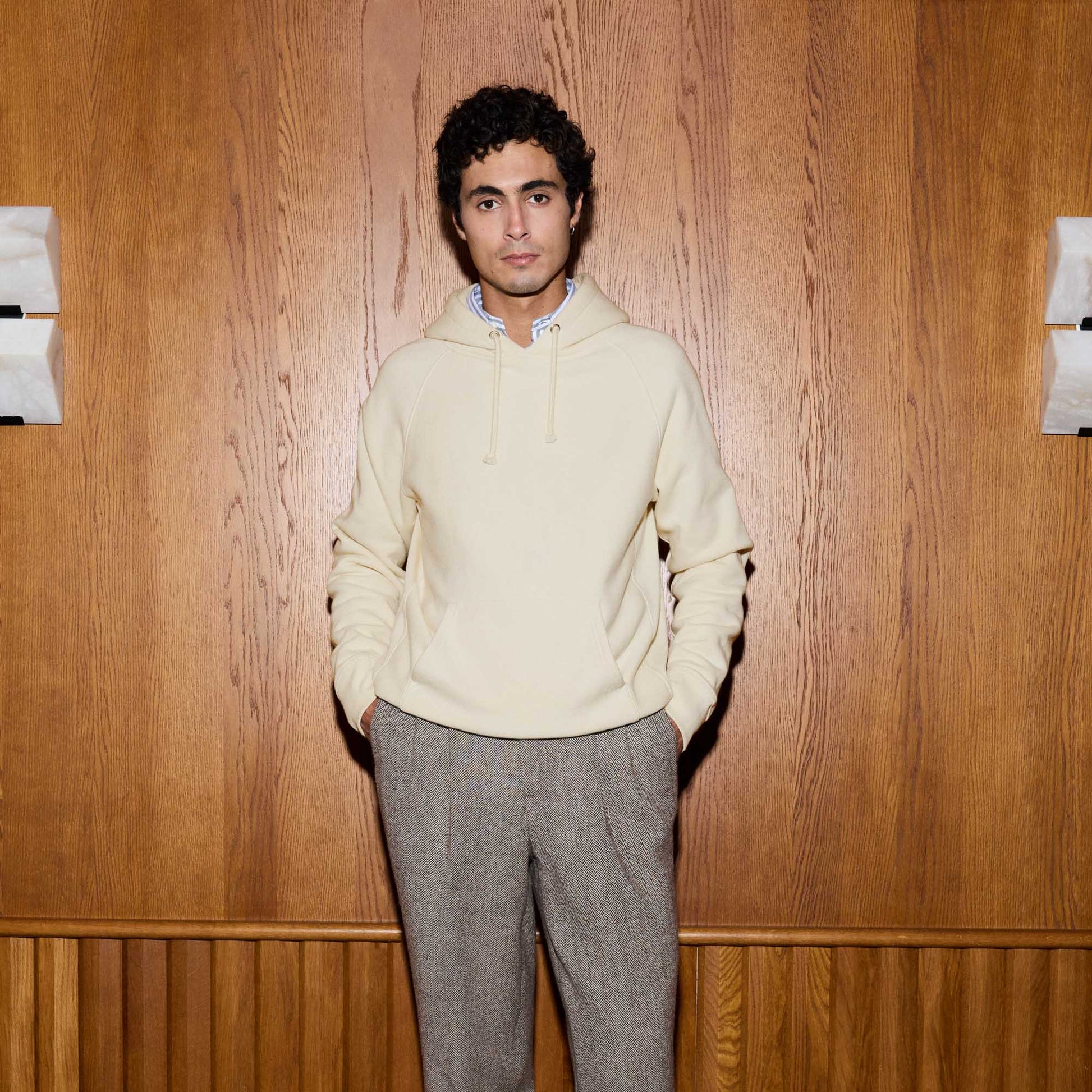 Hoodie en coton écru