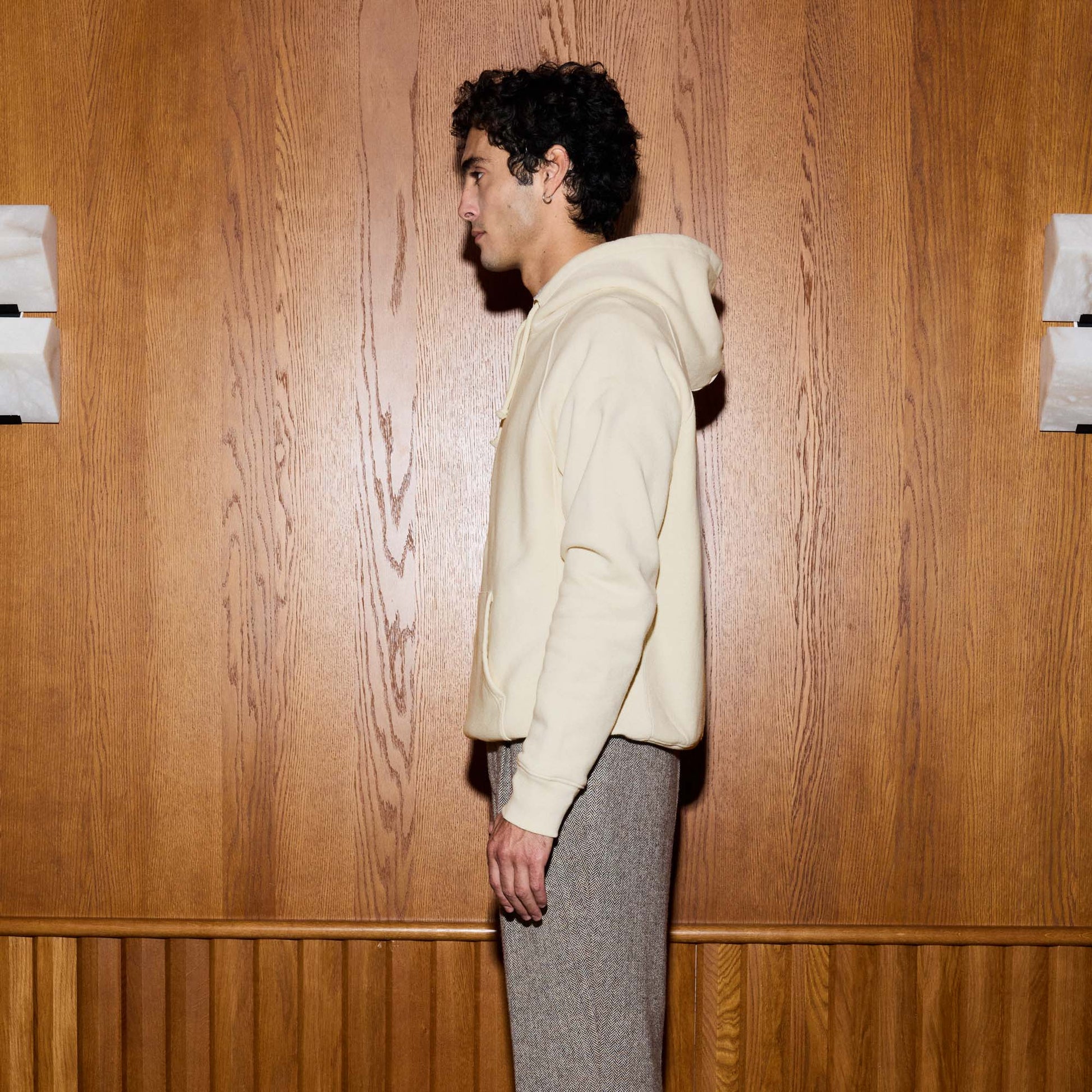 Hoodie en coton écru