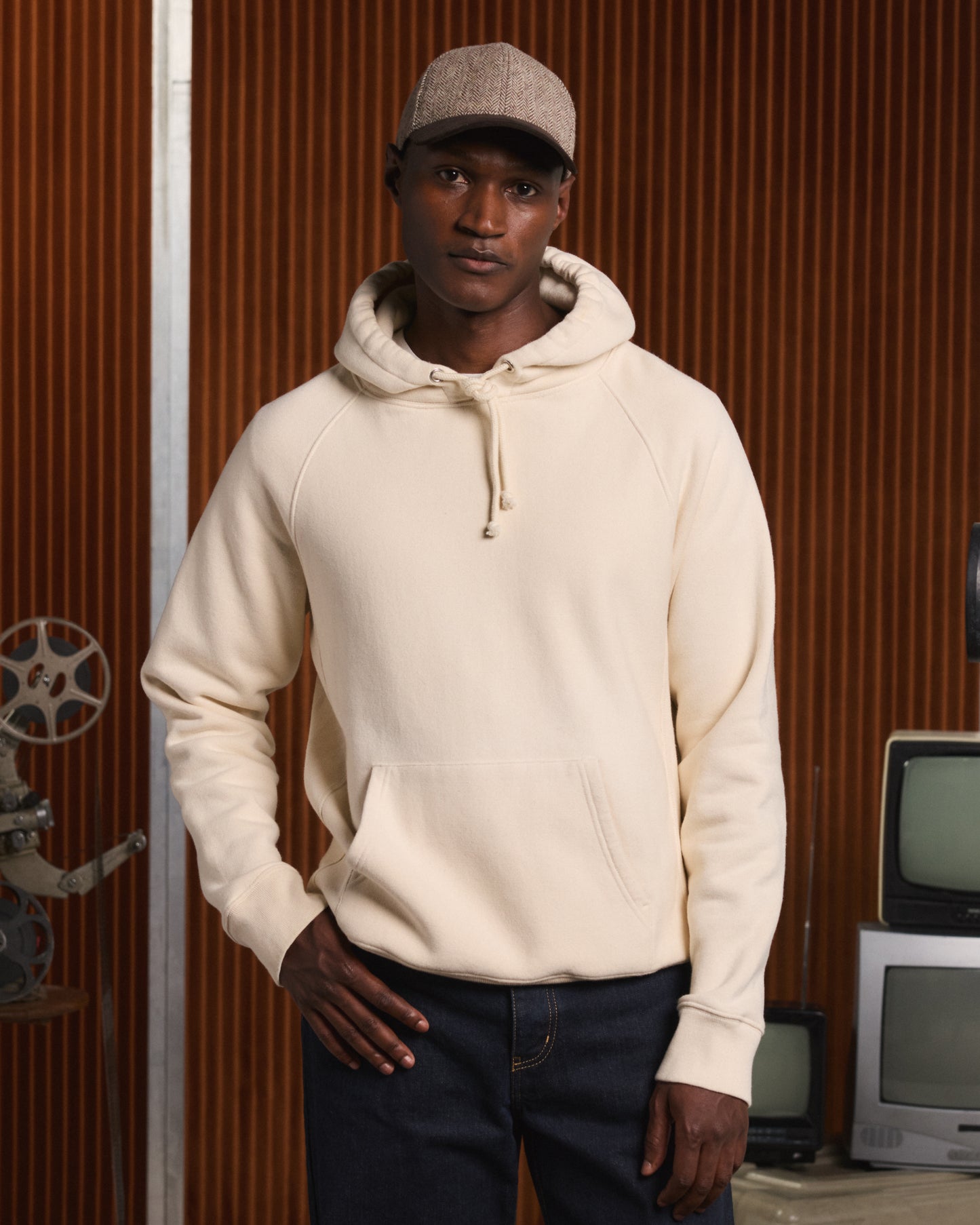 Ecru heavyweight cotton Hoodie