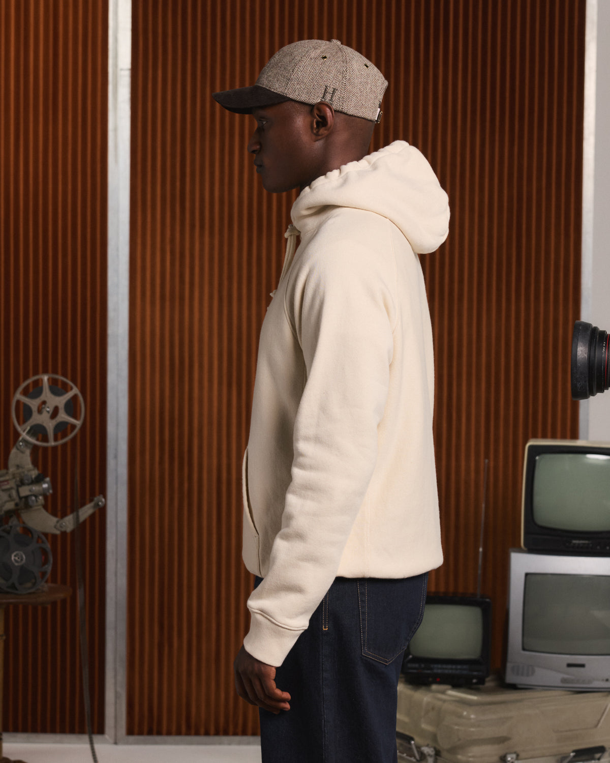 Ecru heavyweight cotton Hoodie