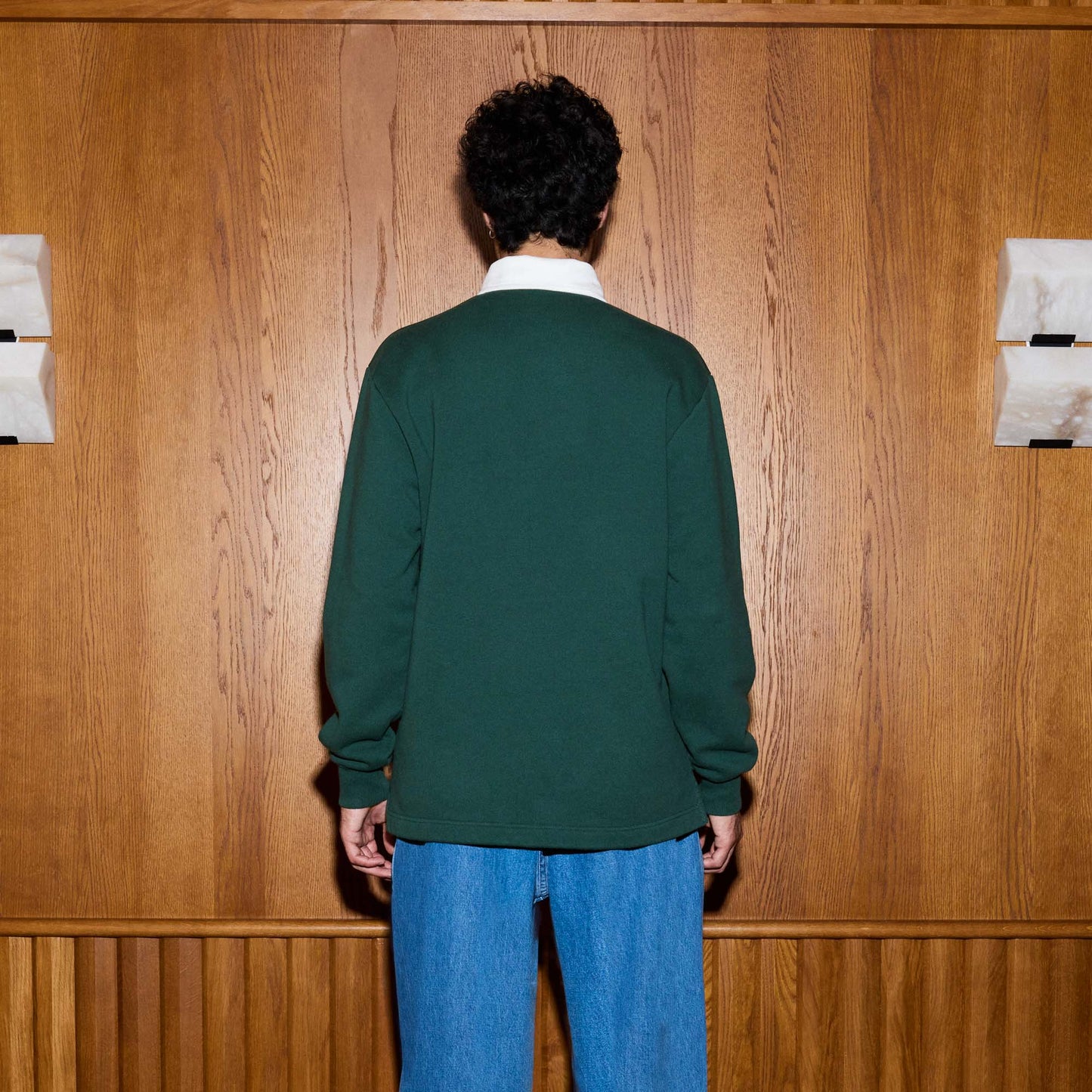 Polo rugby en molleton vert