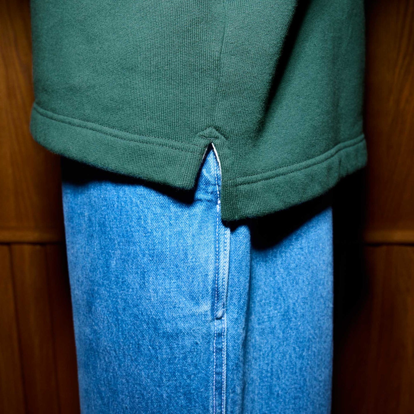 Polo rugby en molleton vert