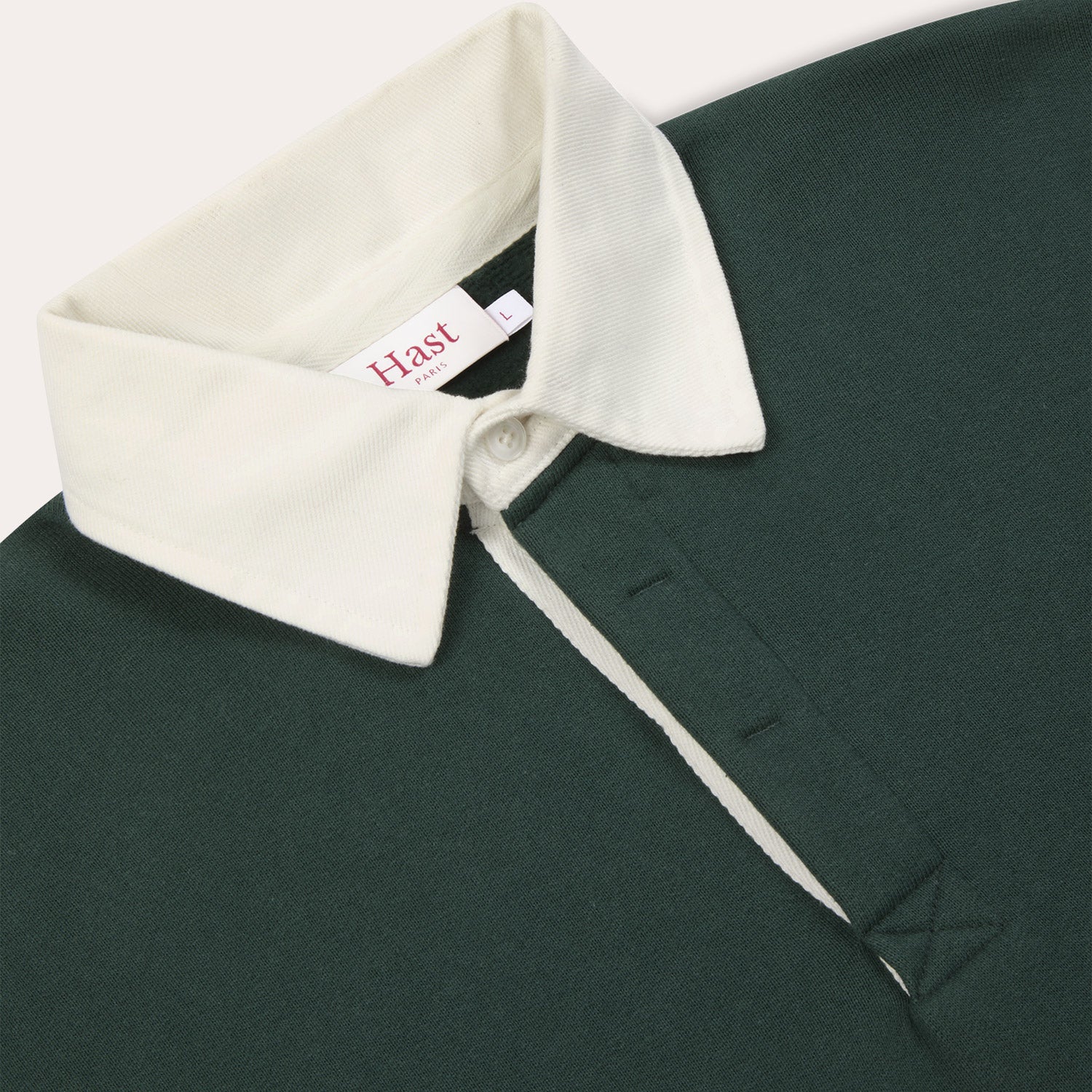 Polo rugby en molleton vert