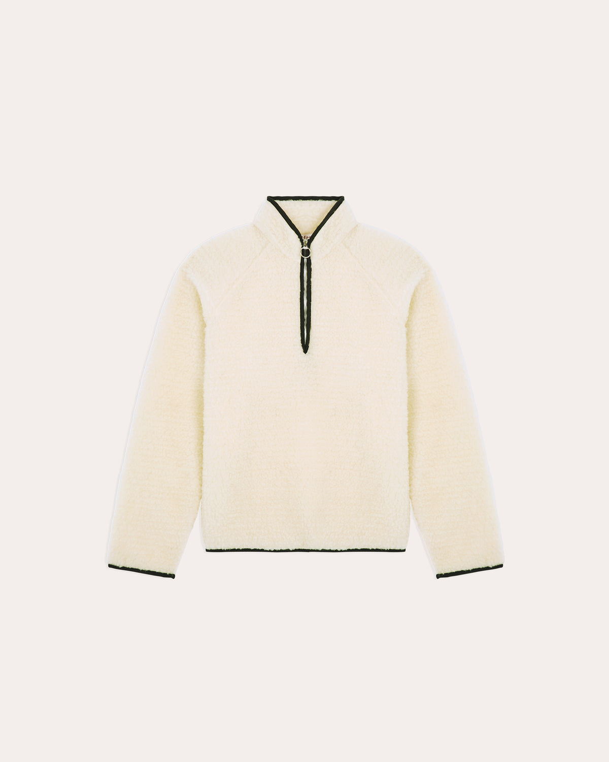 Zip-neck fleece in 100% natural Pyrenean wool