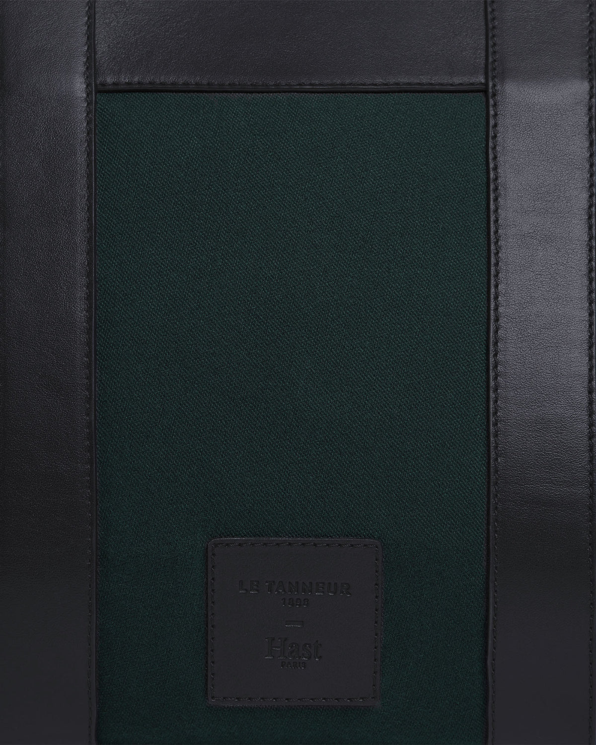 24-hour tote bag in leather and cotton canvas