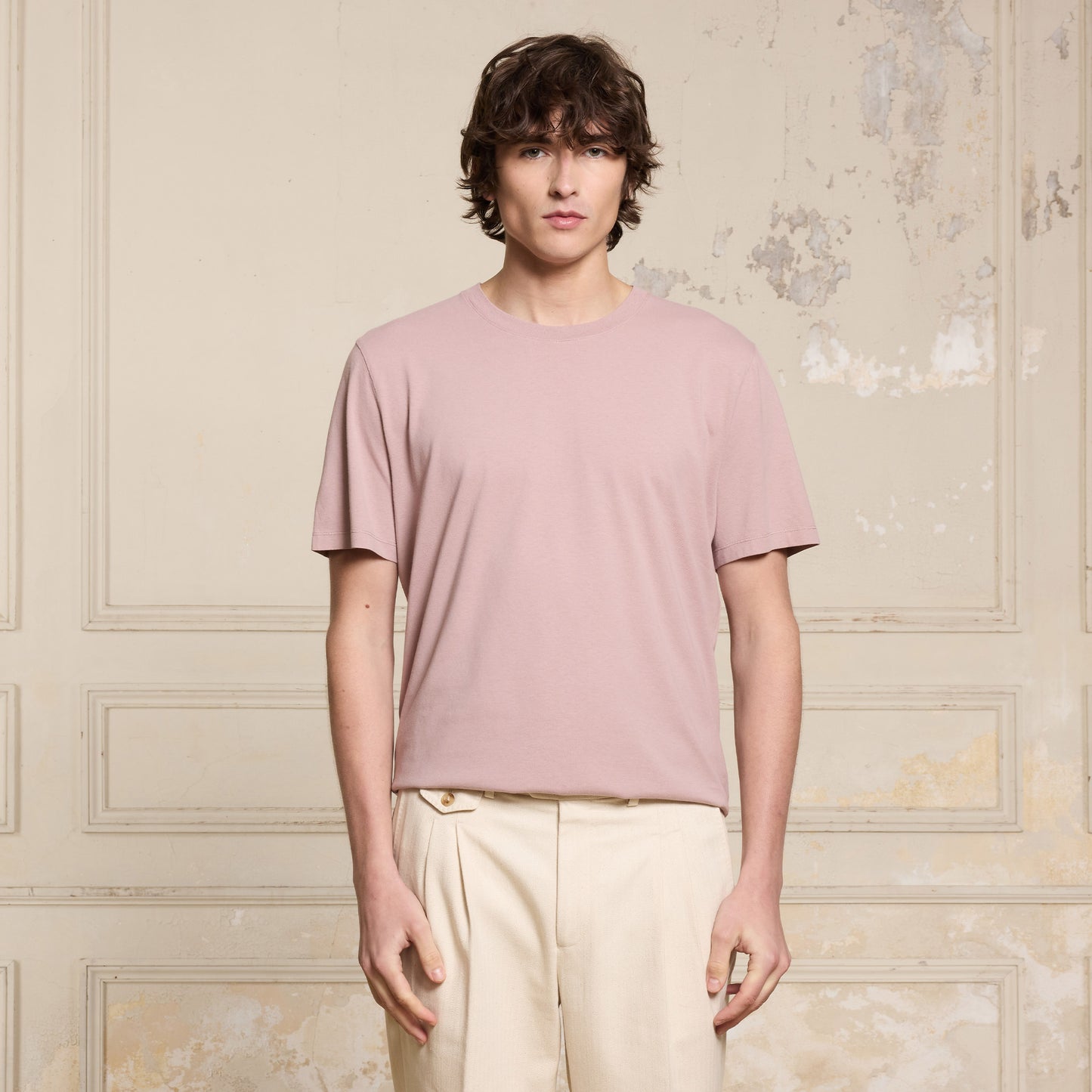 T-shirt rose pâle