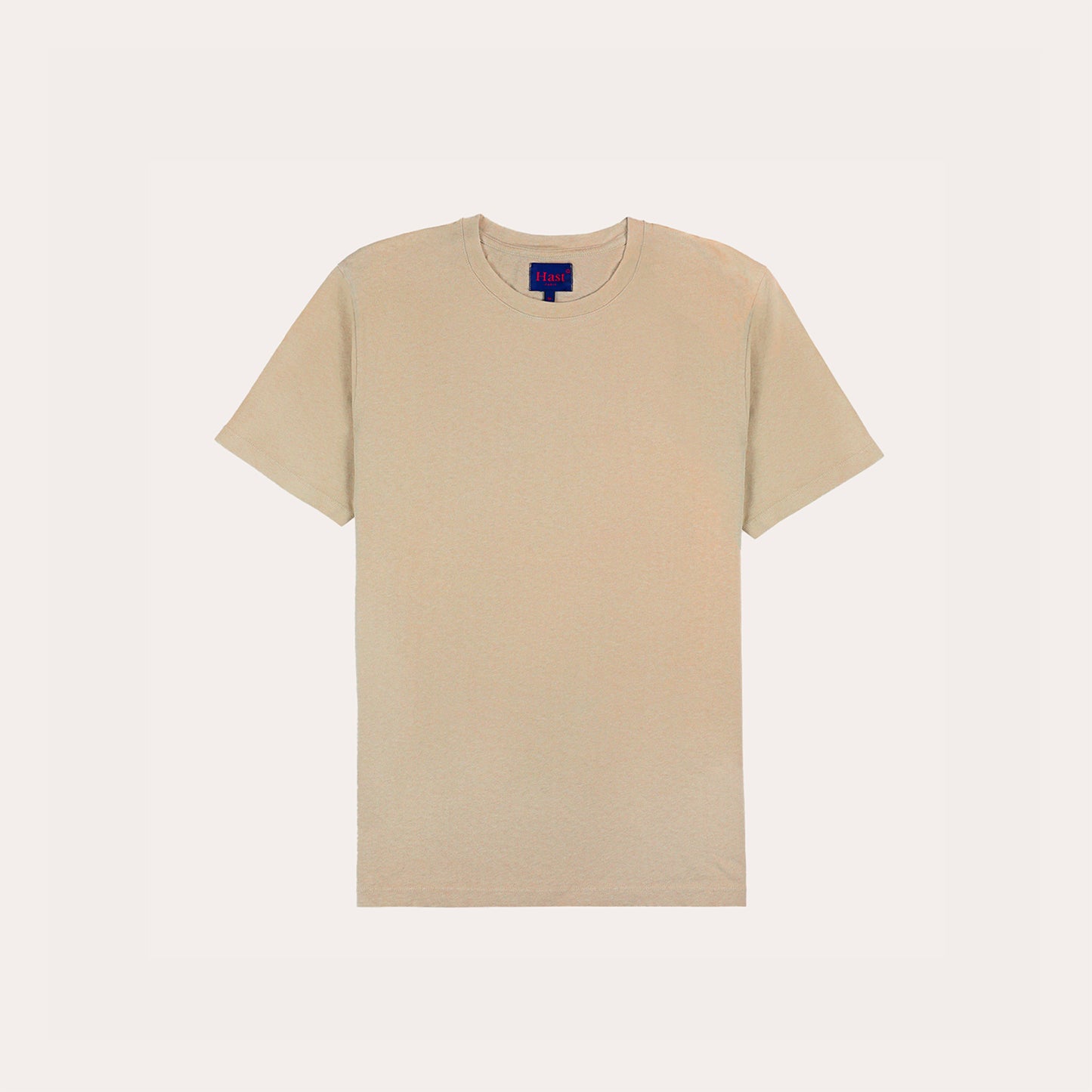 T-shirt en coton et lin beige