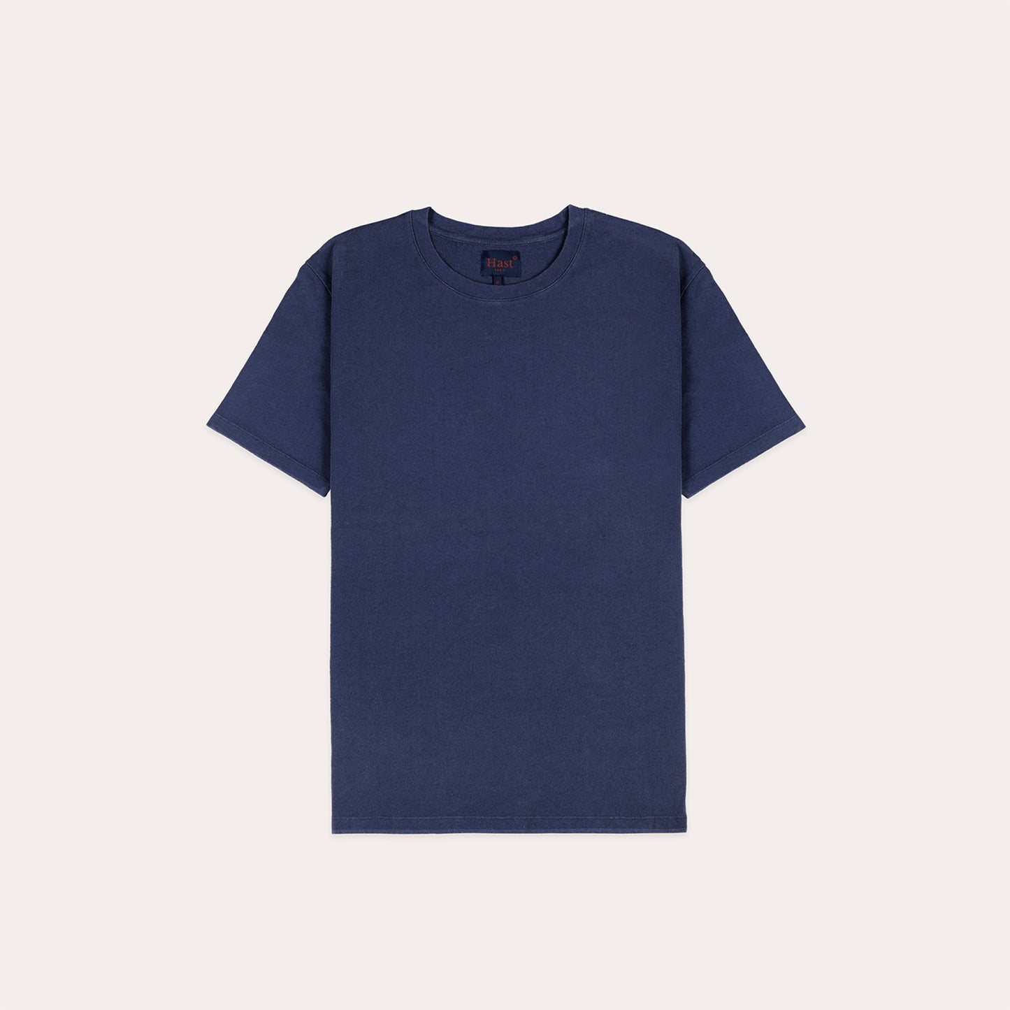 T-shirt en coton et lin bleu nautique