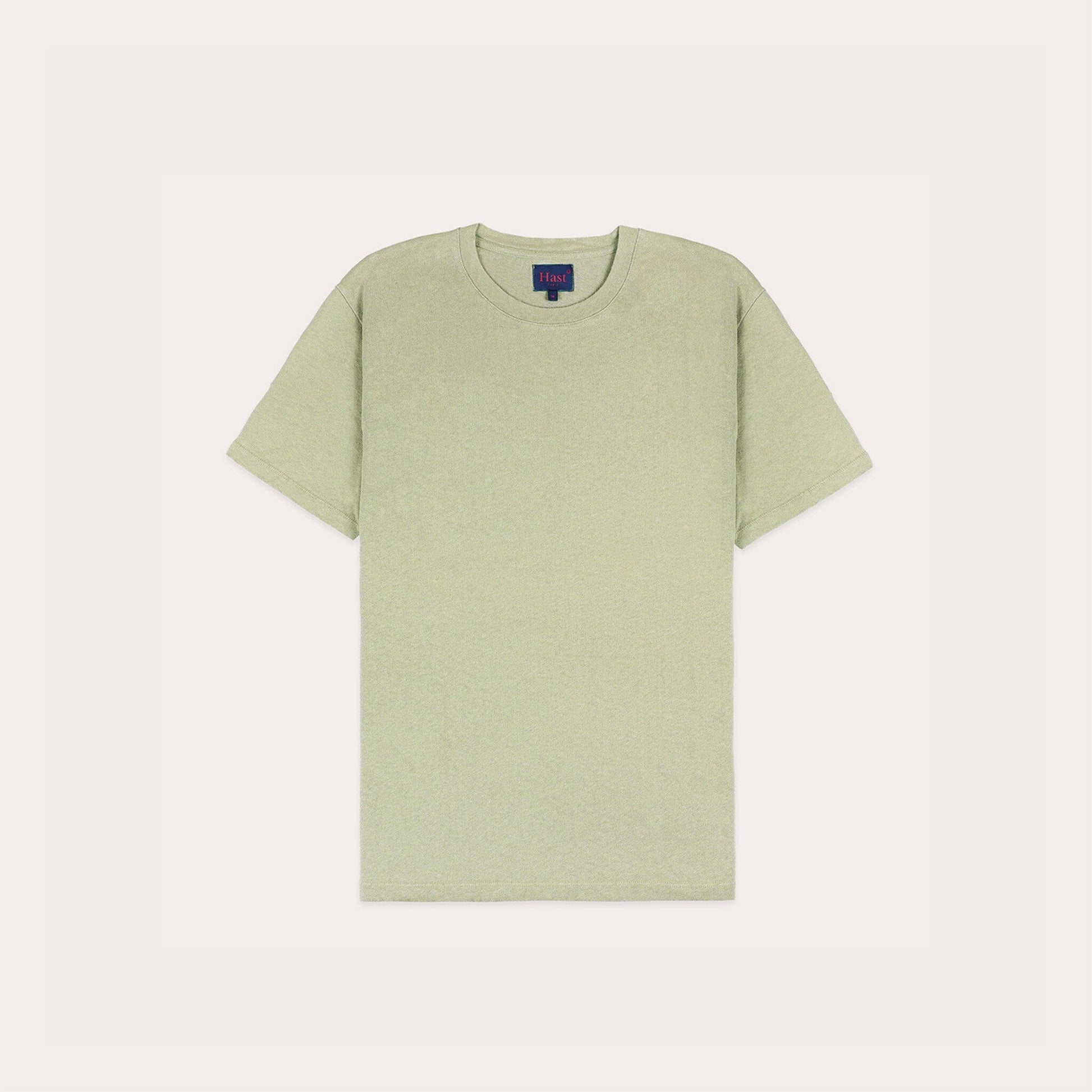 T-shirt en coton et lin vert sauge