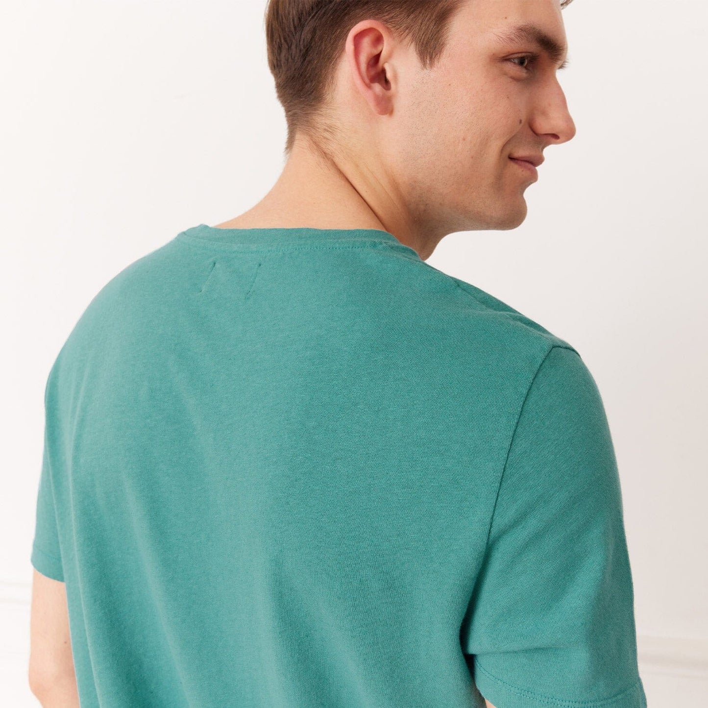 T-shirt en coton et lin émeraude