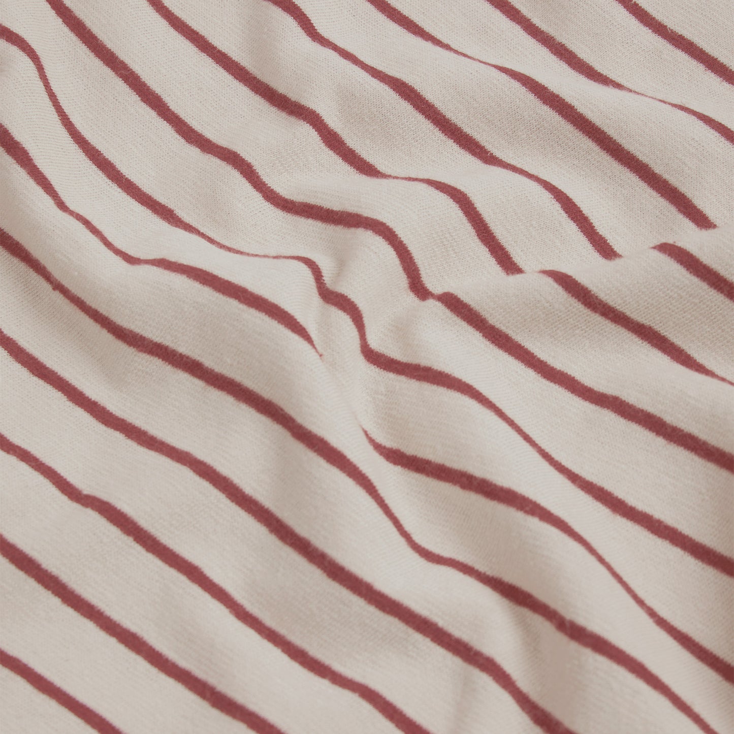 T-shirt en coton et lin écru à rayures bordeaux
